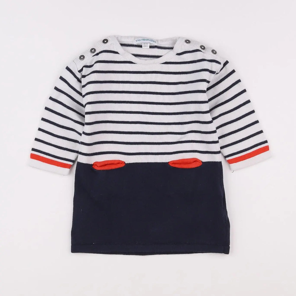 Vertbaudet - robe bleu - 12 mois