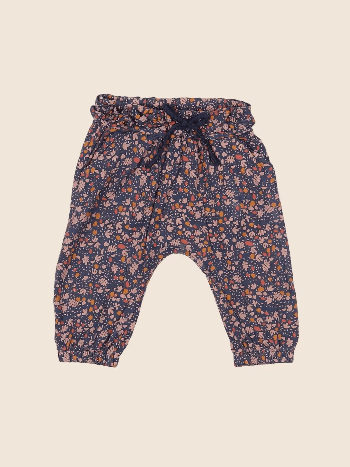 Vertbaudet - pantalon bleu, rose - 6 mois
