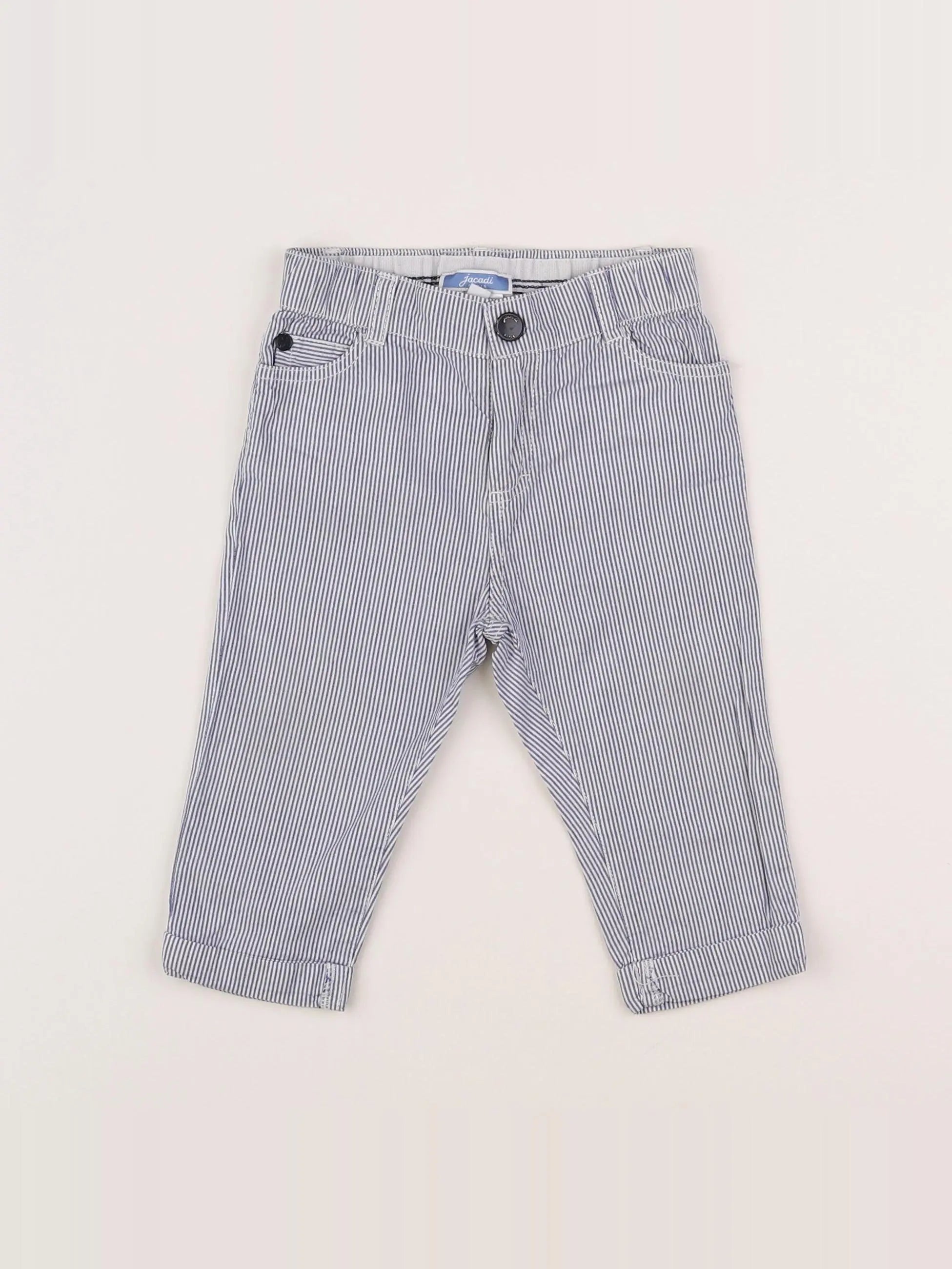 Jacadi - pantalon blanc, bleu - 12 mois
