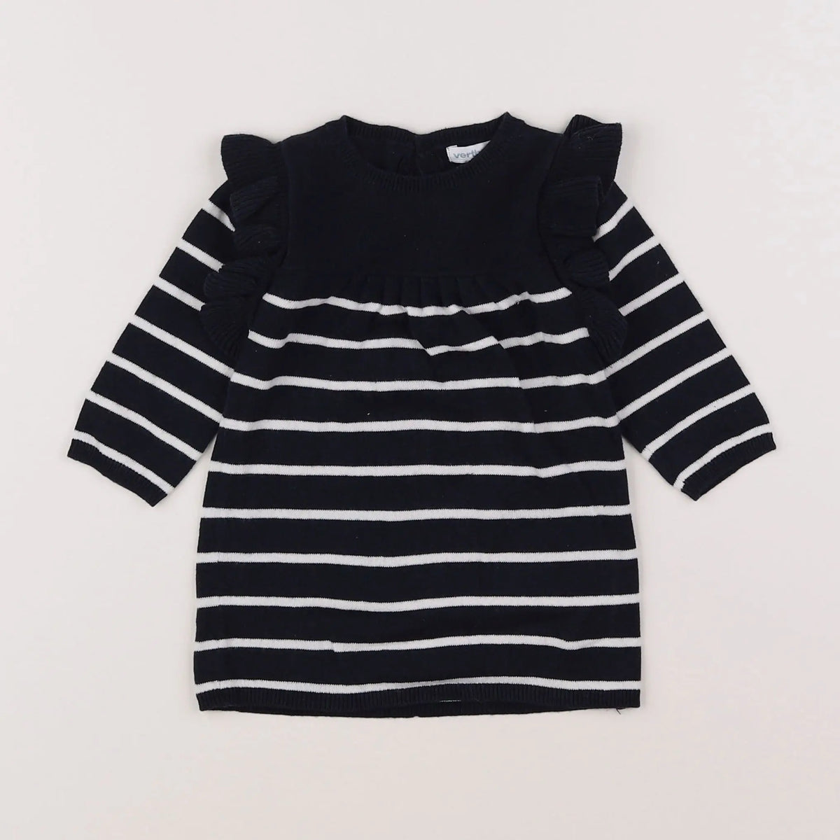 Vertbaudet - robe bleu, blanc - 6 mois