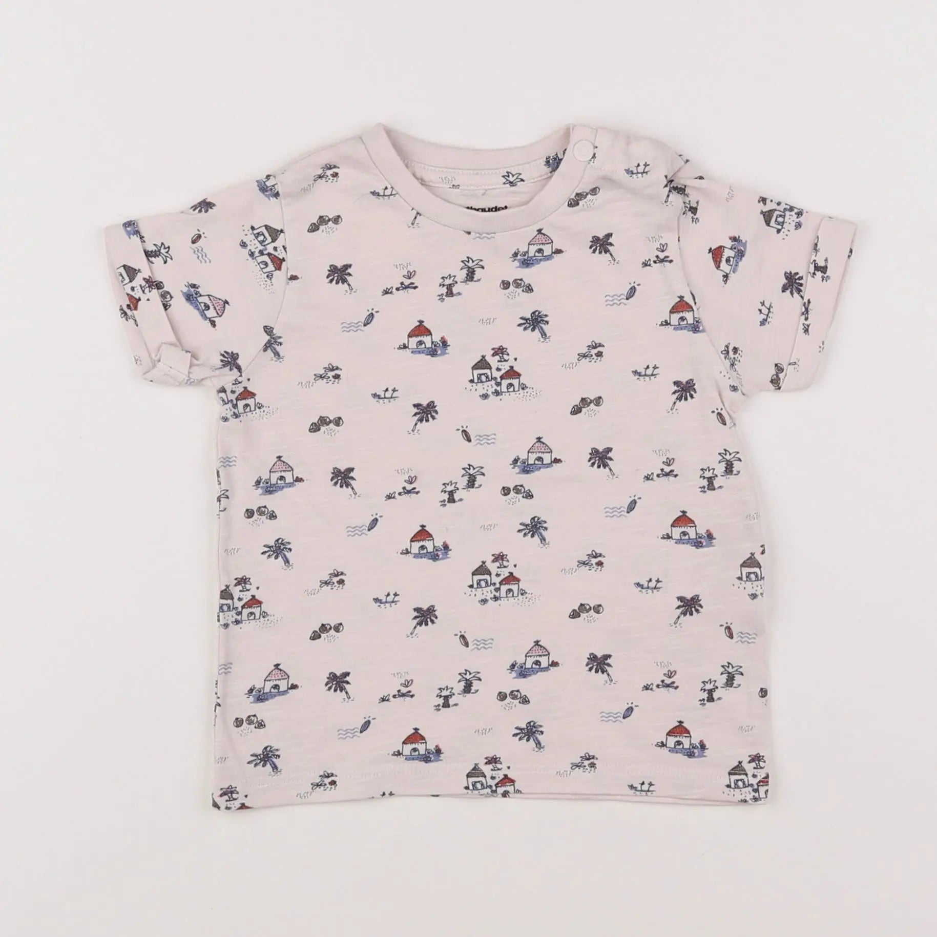 Vertbaudet - tee-shirt beige - 12 mois