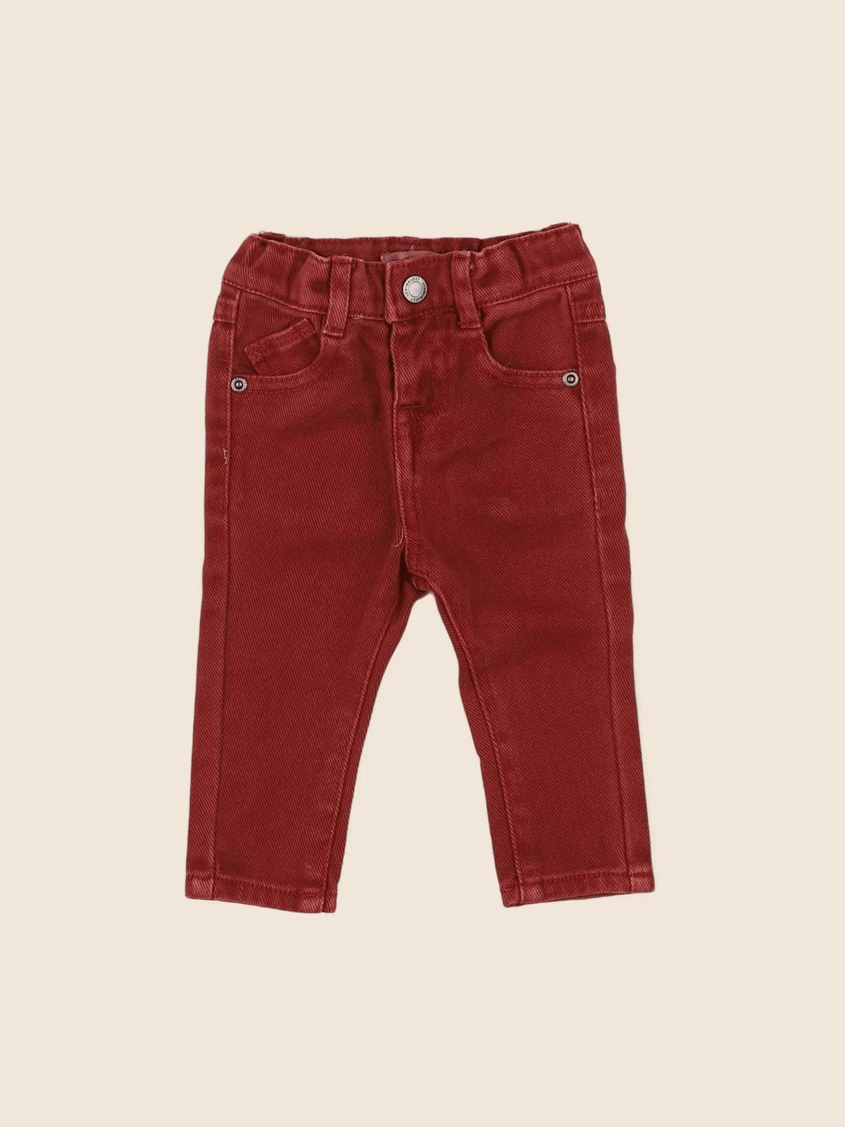 Vertbaudet - jean rouge - 3 mois