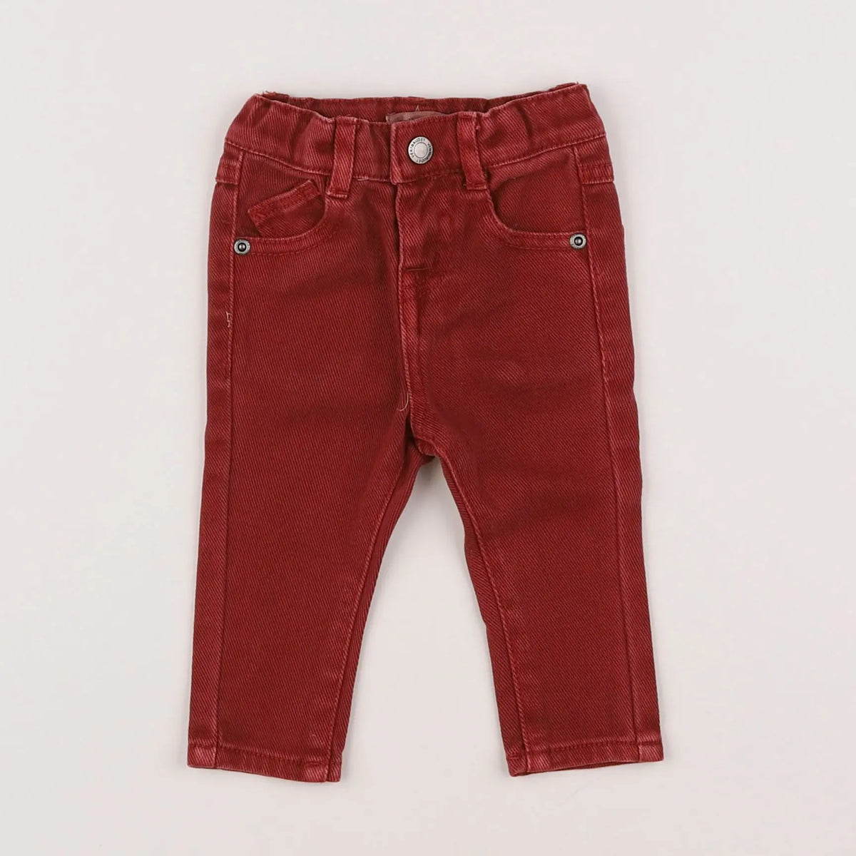 Vertbaudet - jean rouge - 3 mois