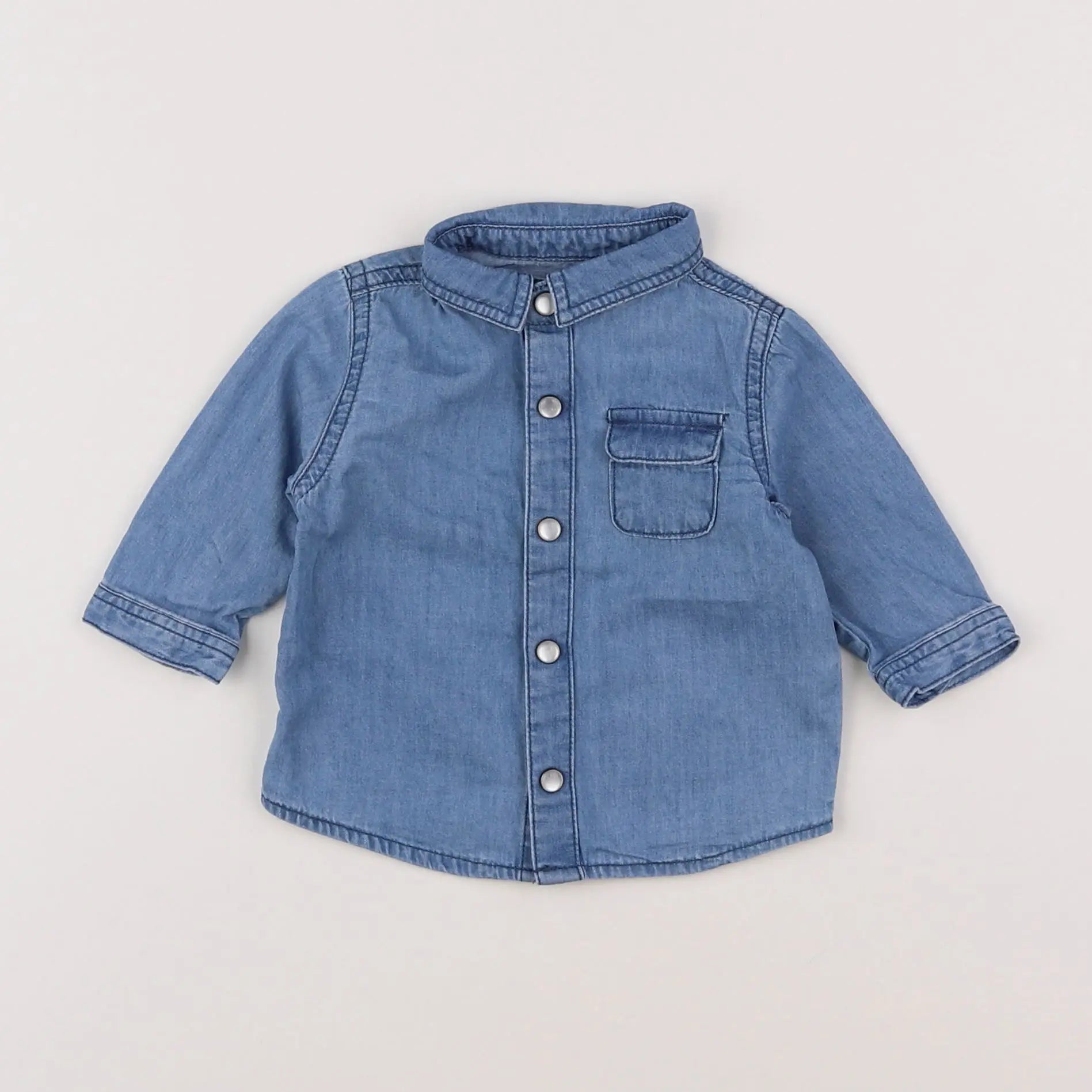 Vertbaudet - chemise bleu - 3 mois