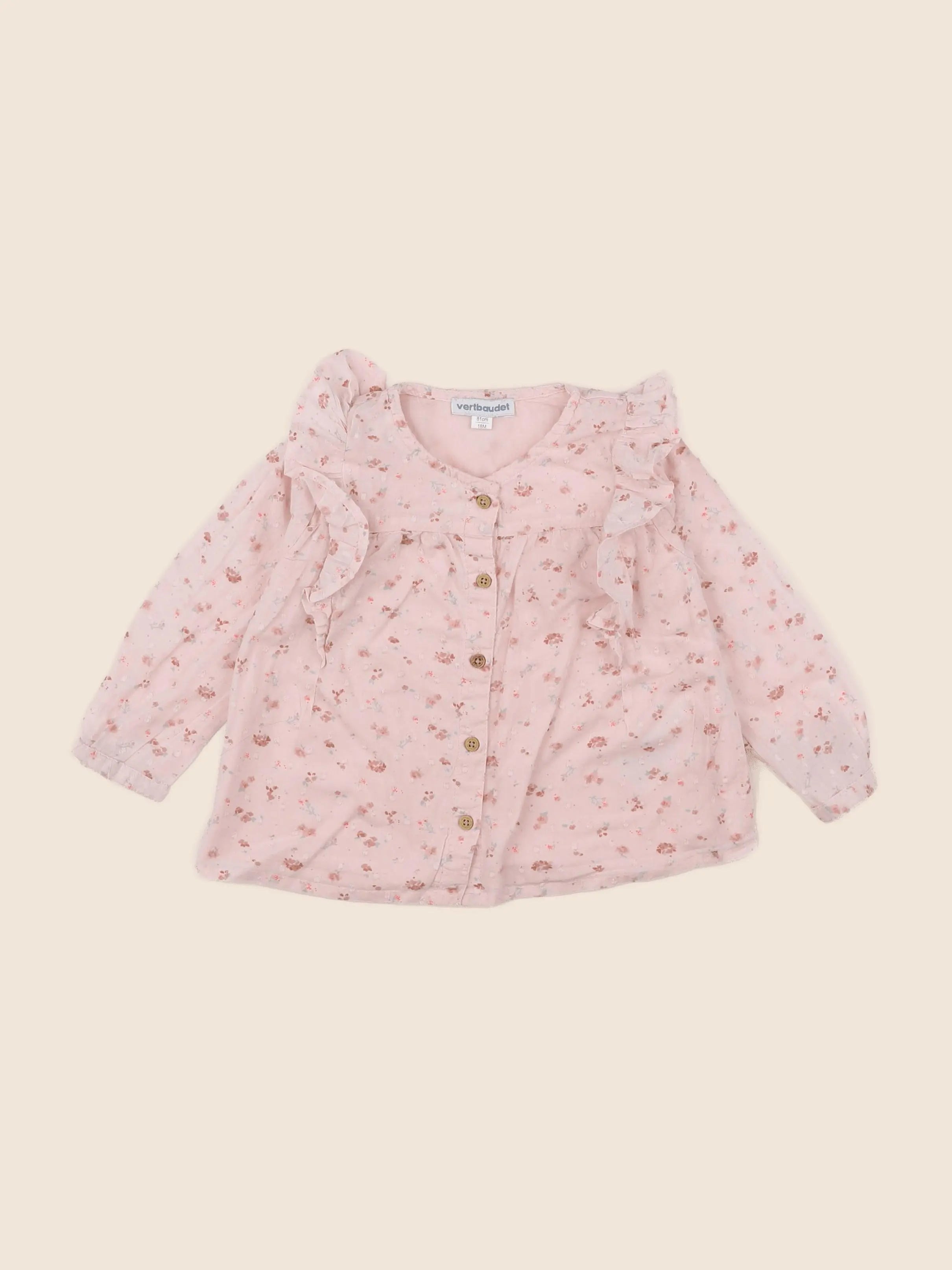 Vertbaudet - blouse rose - 18 mois
