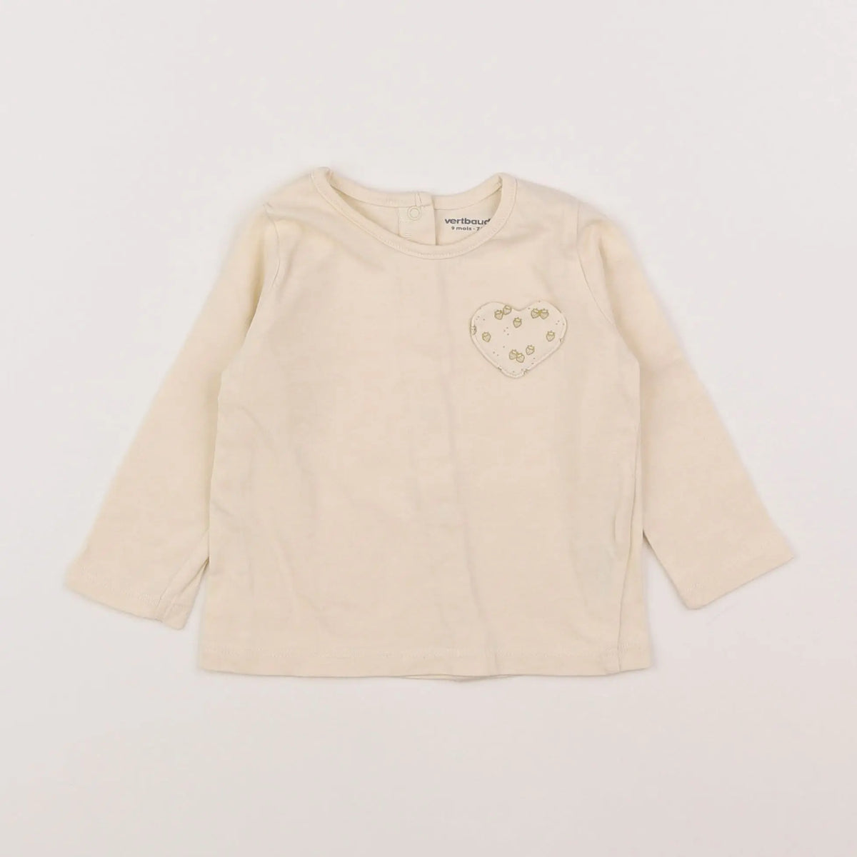 Vertbaudet - tee-shirt beige - 9 mois
