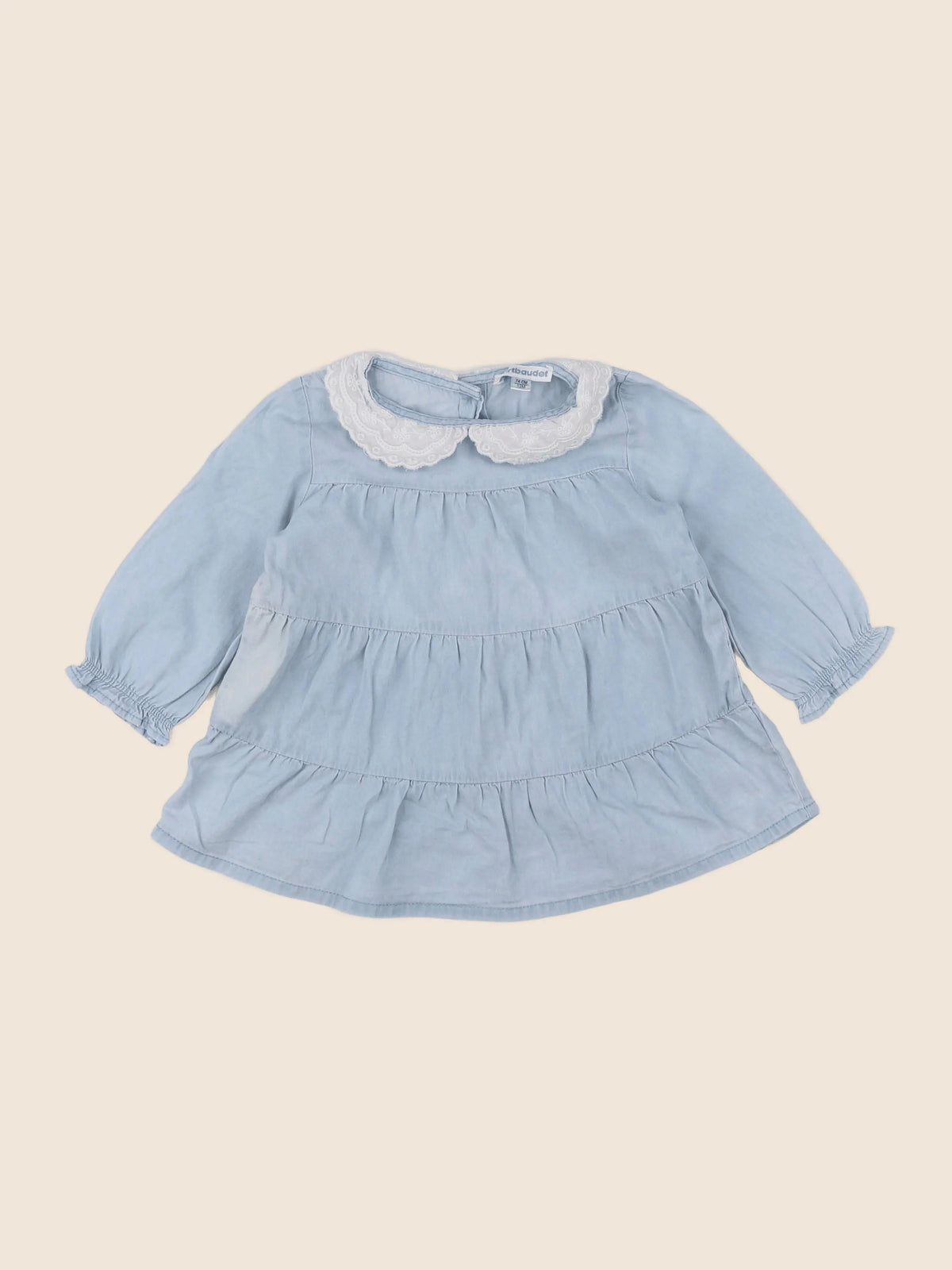 Vertbaudet - blouse bleu - 12 mois