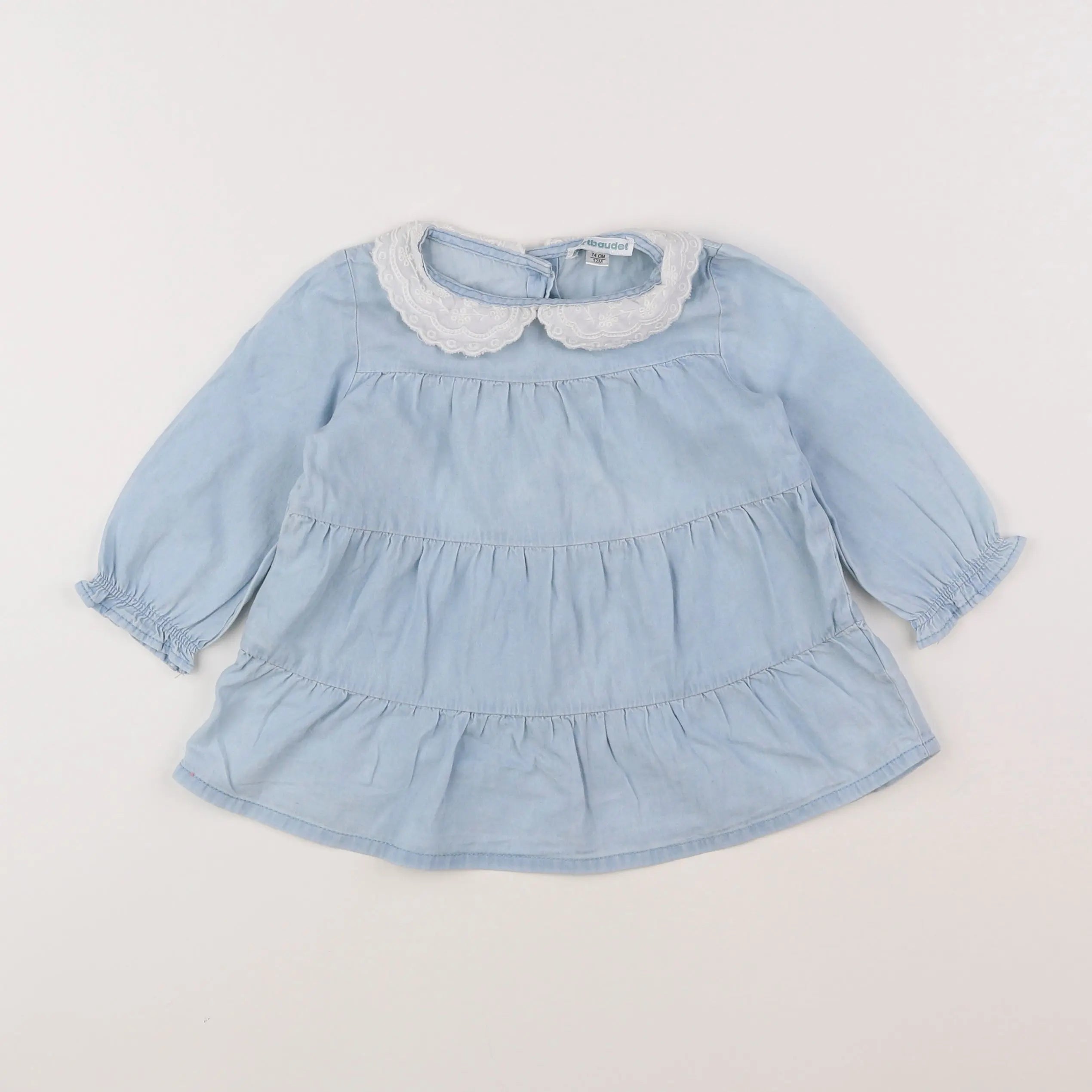 Vertbaudet - blouse bleu - 12 mois
