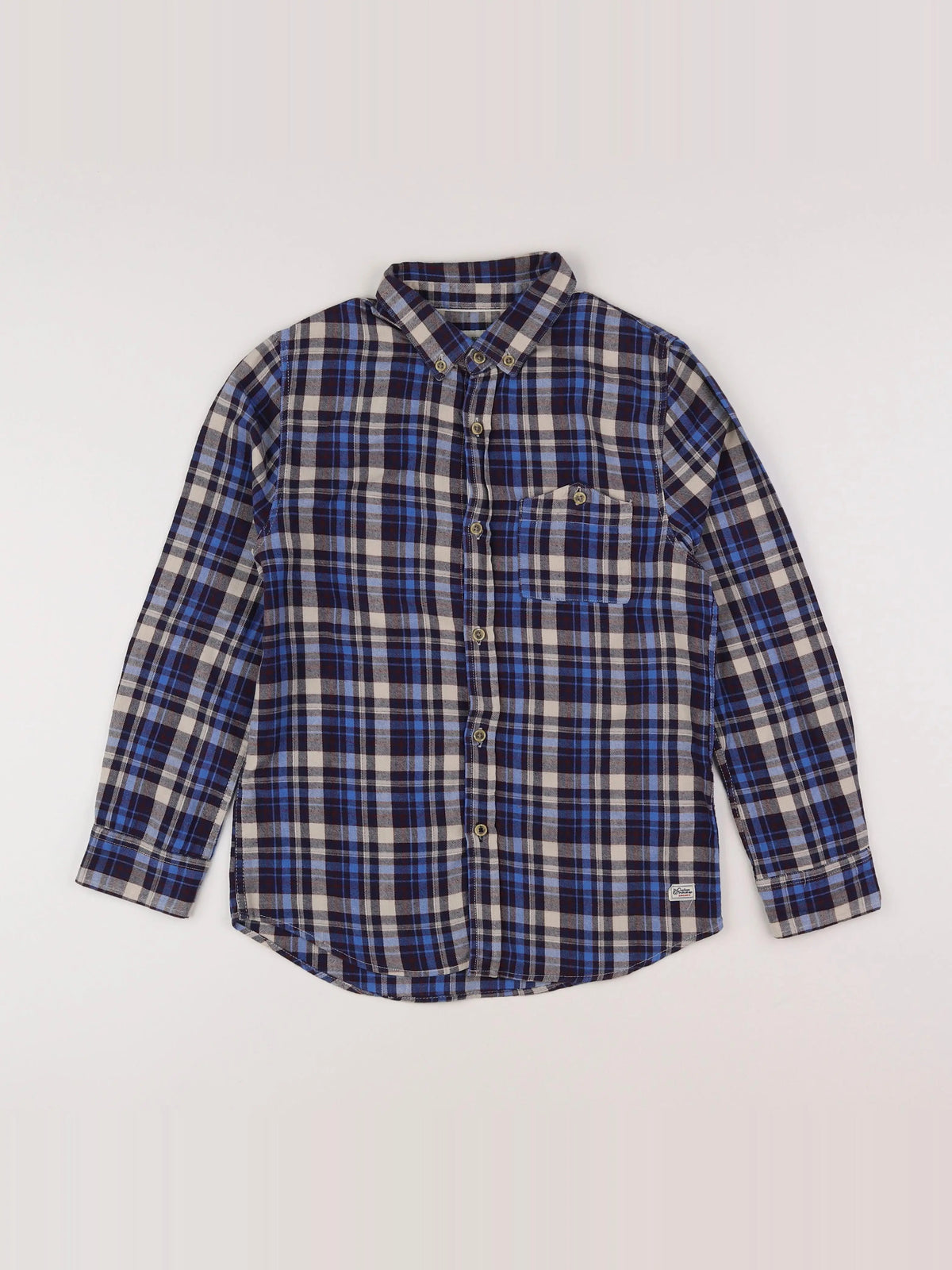 Zara - chemise beige, bleu - 9/10 ans