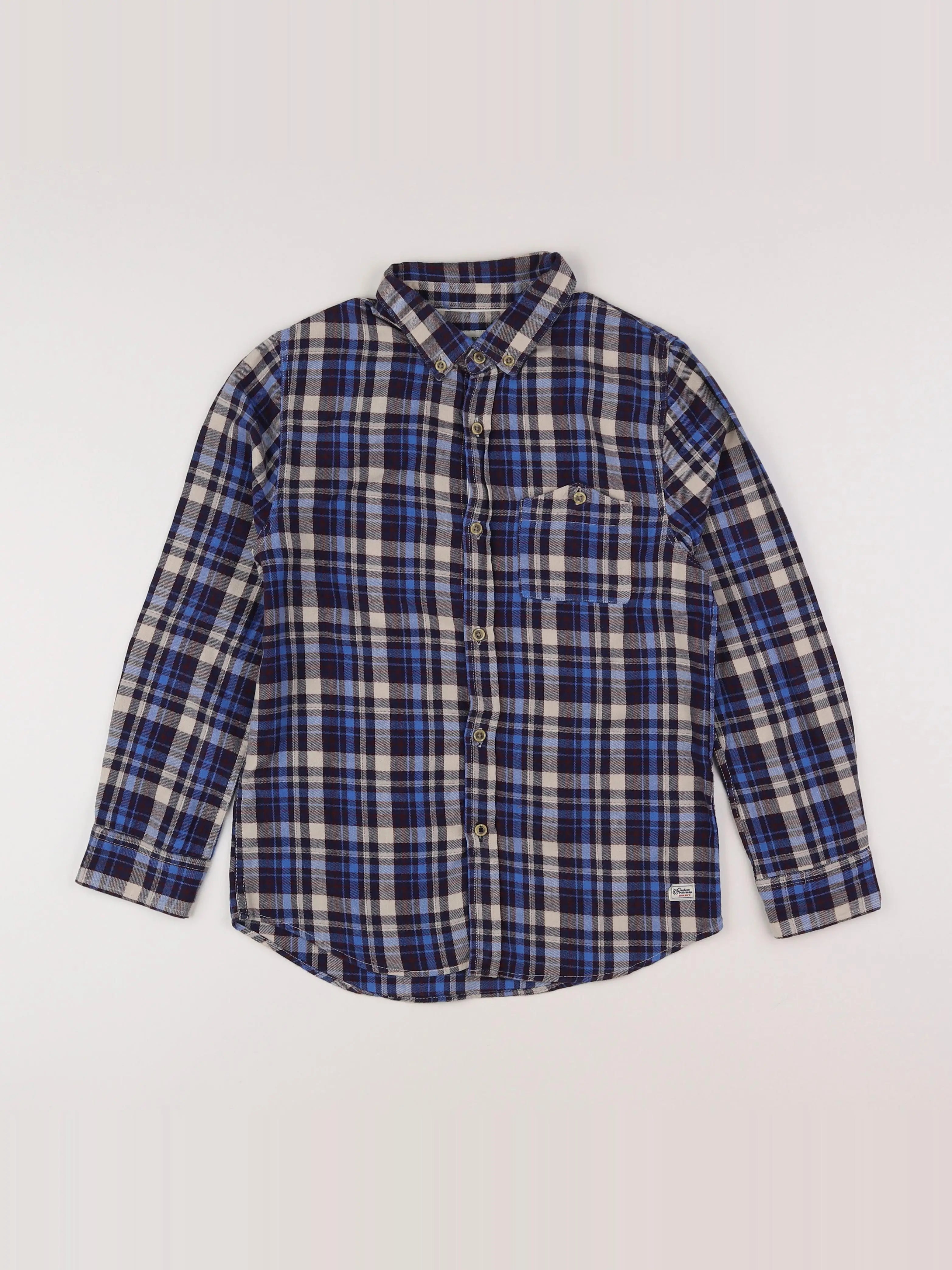 Zara - chemise beige, bleu - 9/10 ans