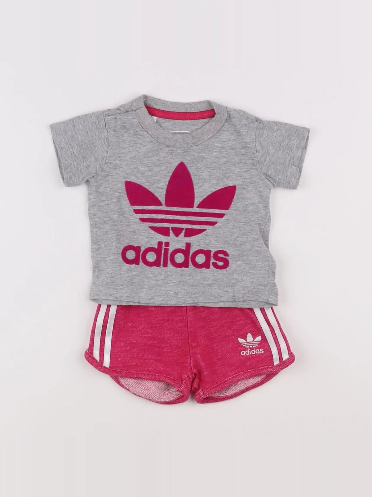 Adidas - ensemble gris, rose - 0/3 mois
