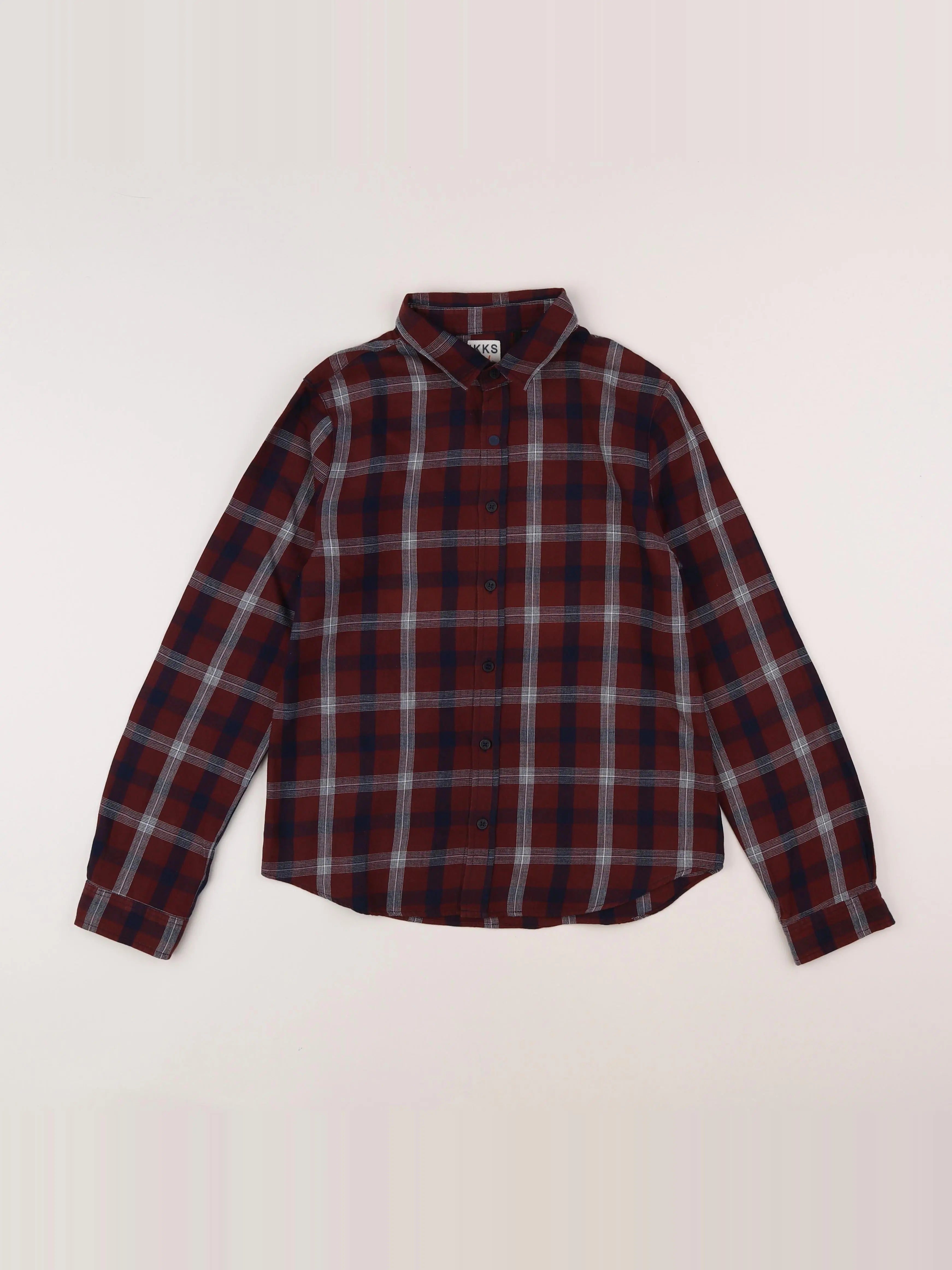 IKKS - chemise bleu, rouge - 12 ans