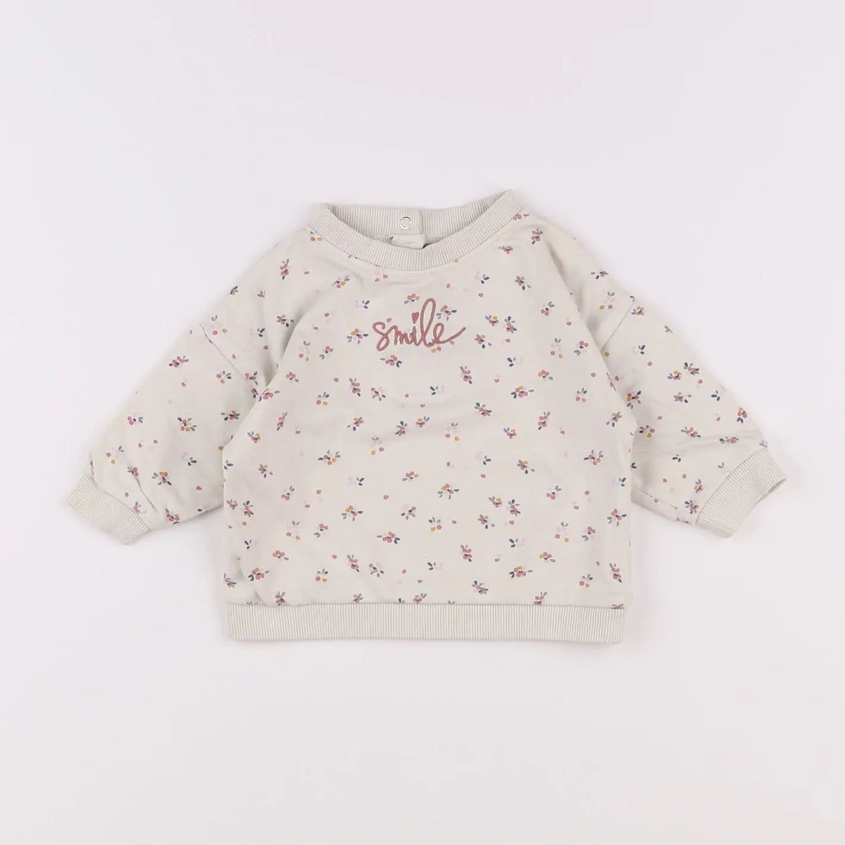 Vertbaudet - sweat beige - 6 mois