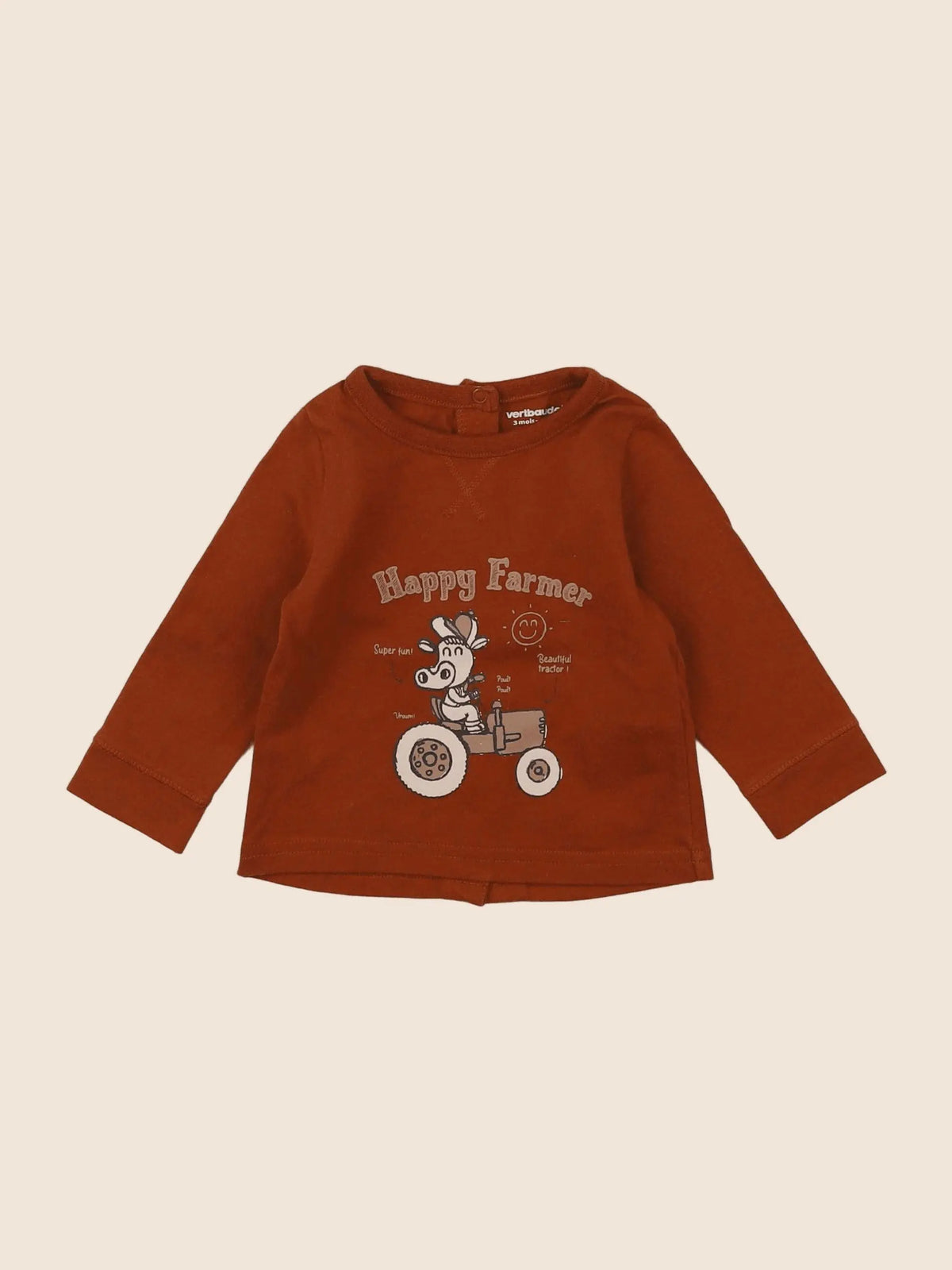 Vertbaudet - tee-shirt marron - 3 mois