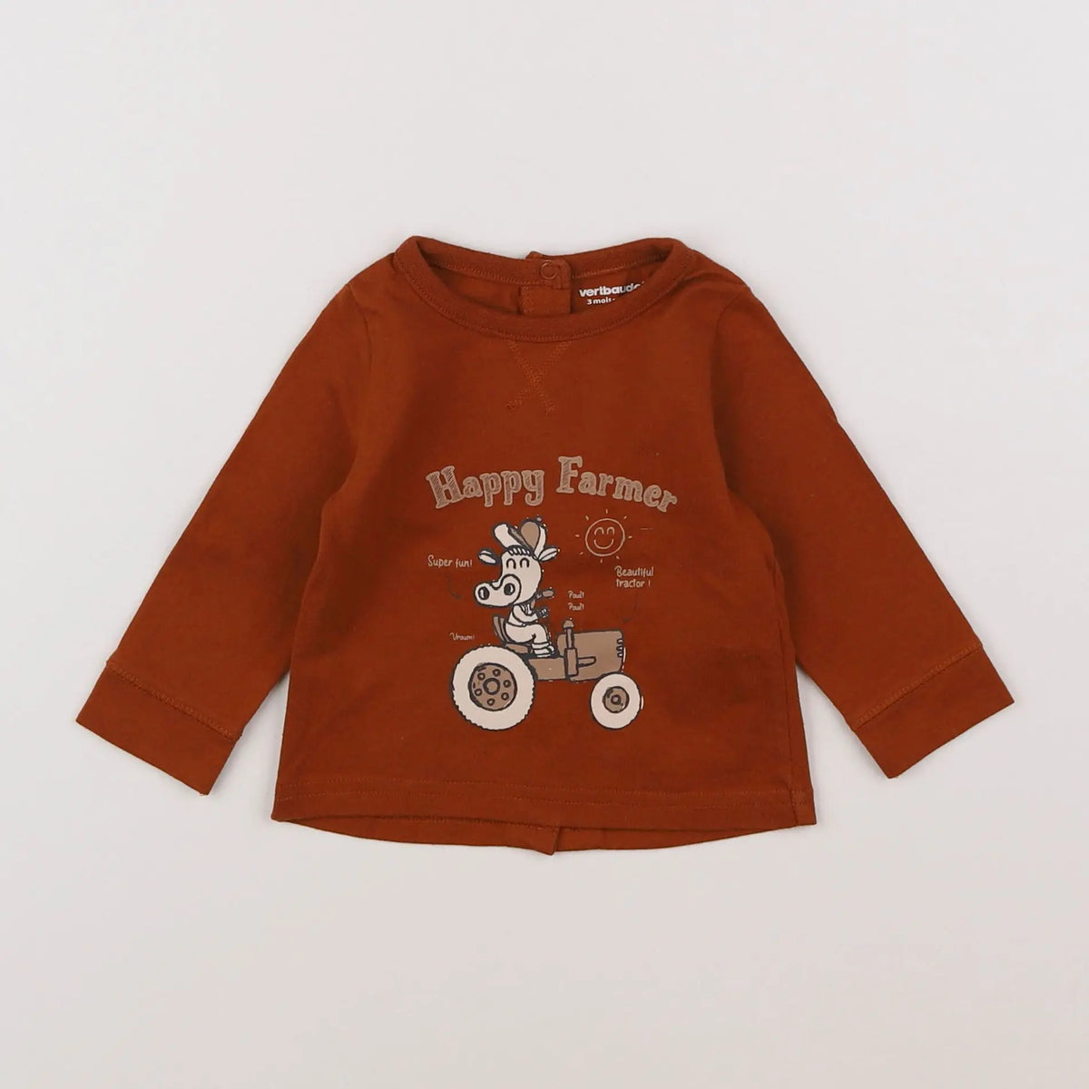 Vertbaudet - tee-shirt marron - 3 mois