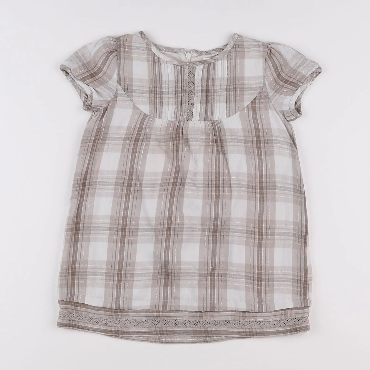 Vertbaudet - robe marron, or - 3 ans
