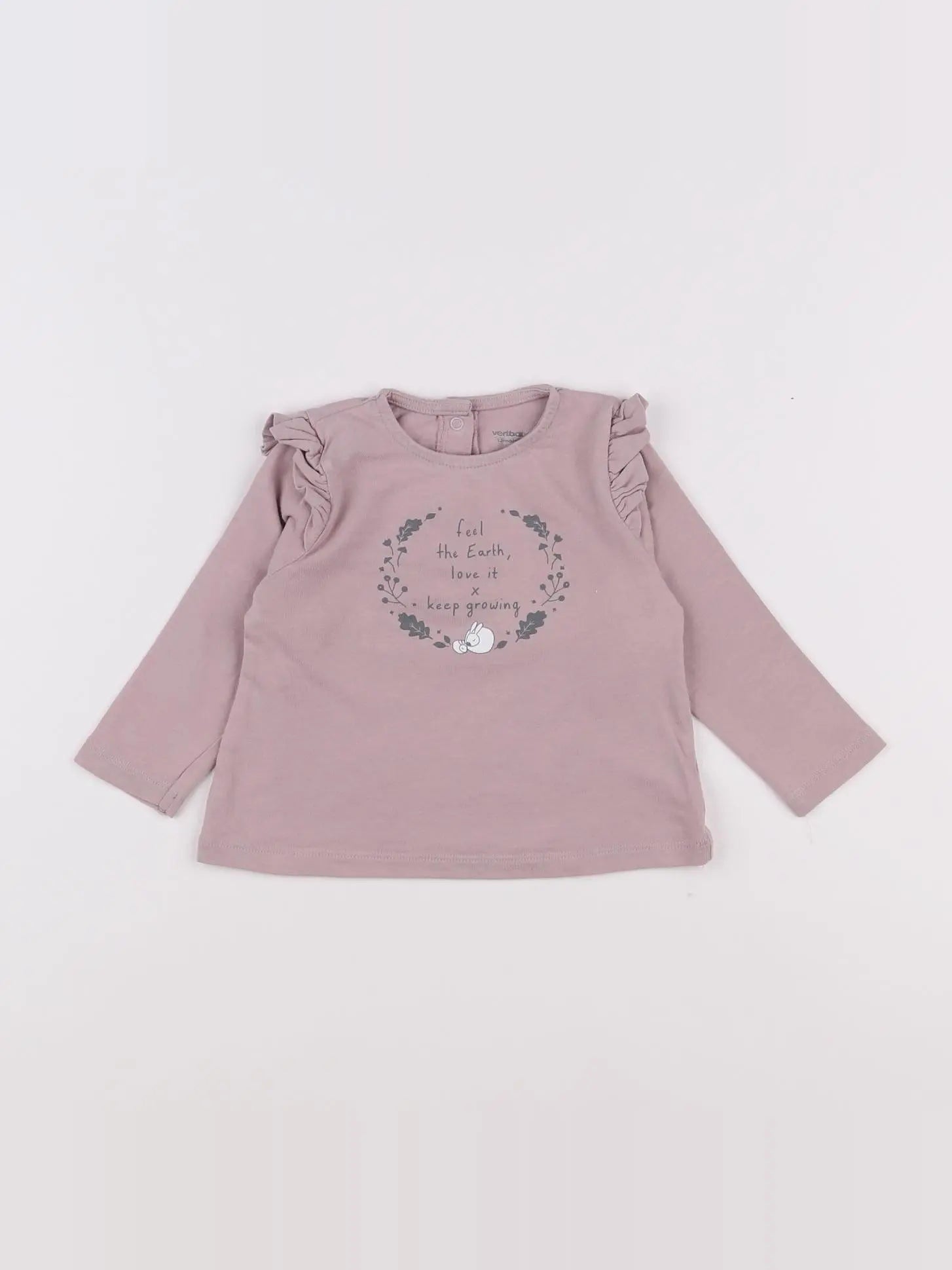 Vertbaudet - tee-shirt violet - 12 mois
