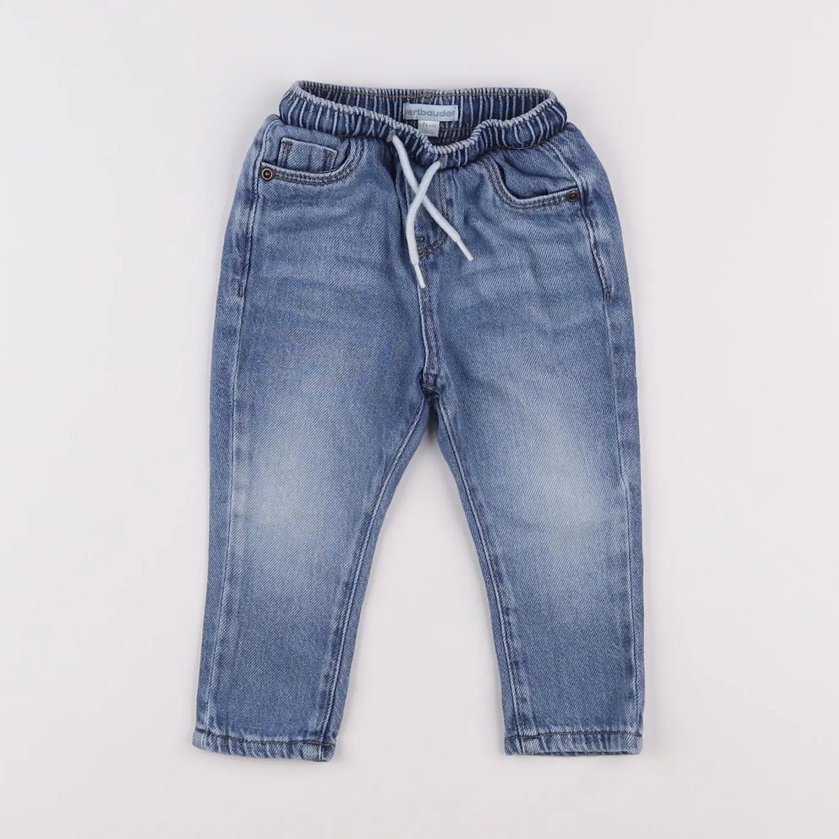 Vertbaudet - jegging bleu - 12 mois