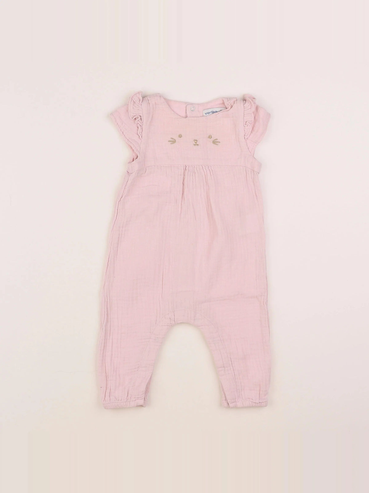 Vertbaudet - combinaison rose - 6 mois