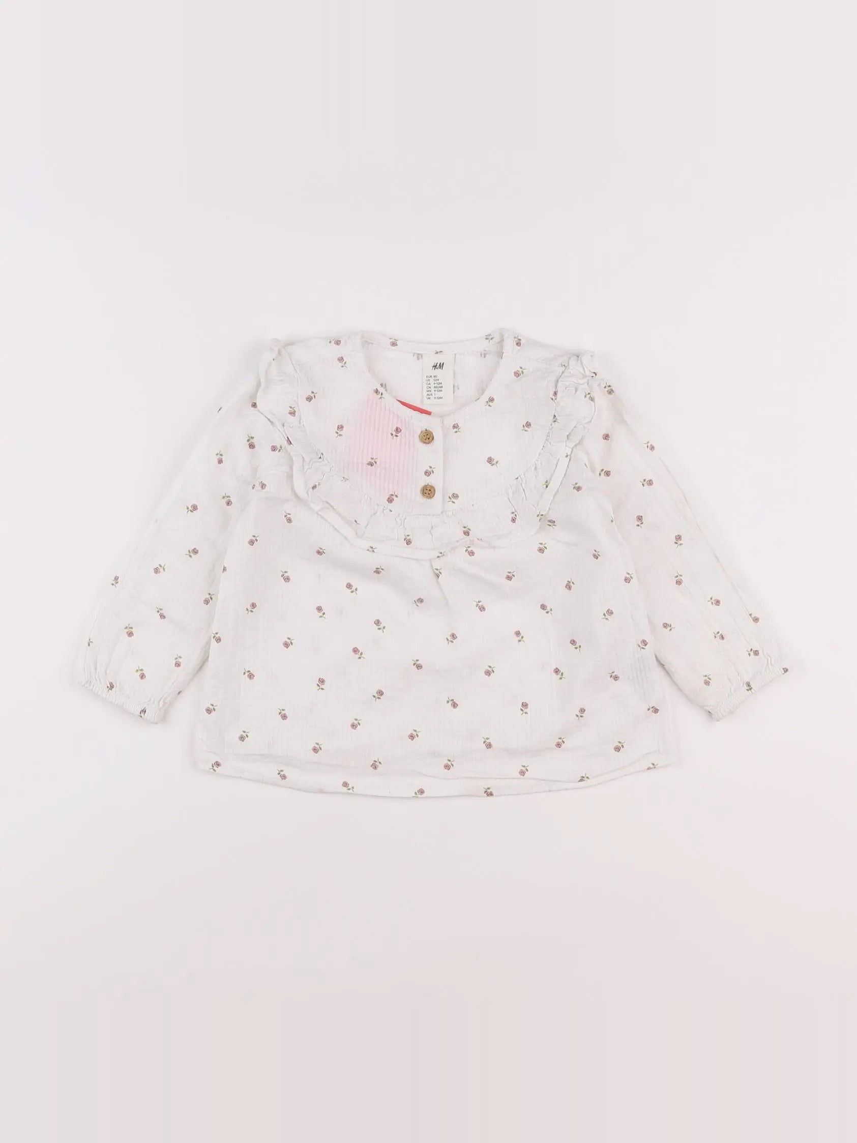 H&M - blouse blanc - 9/12 mois