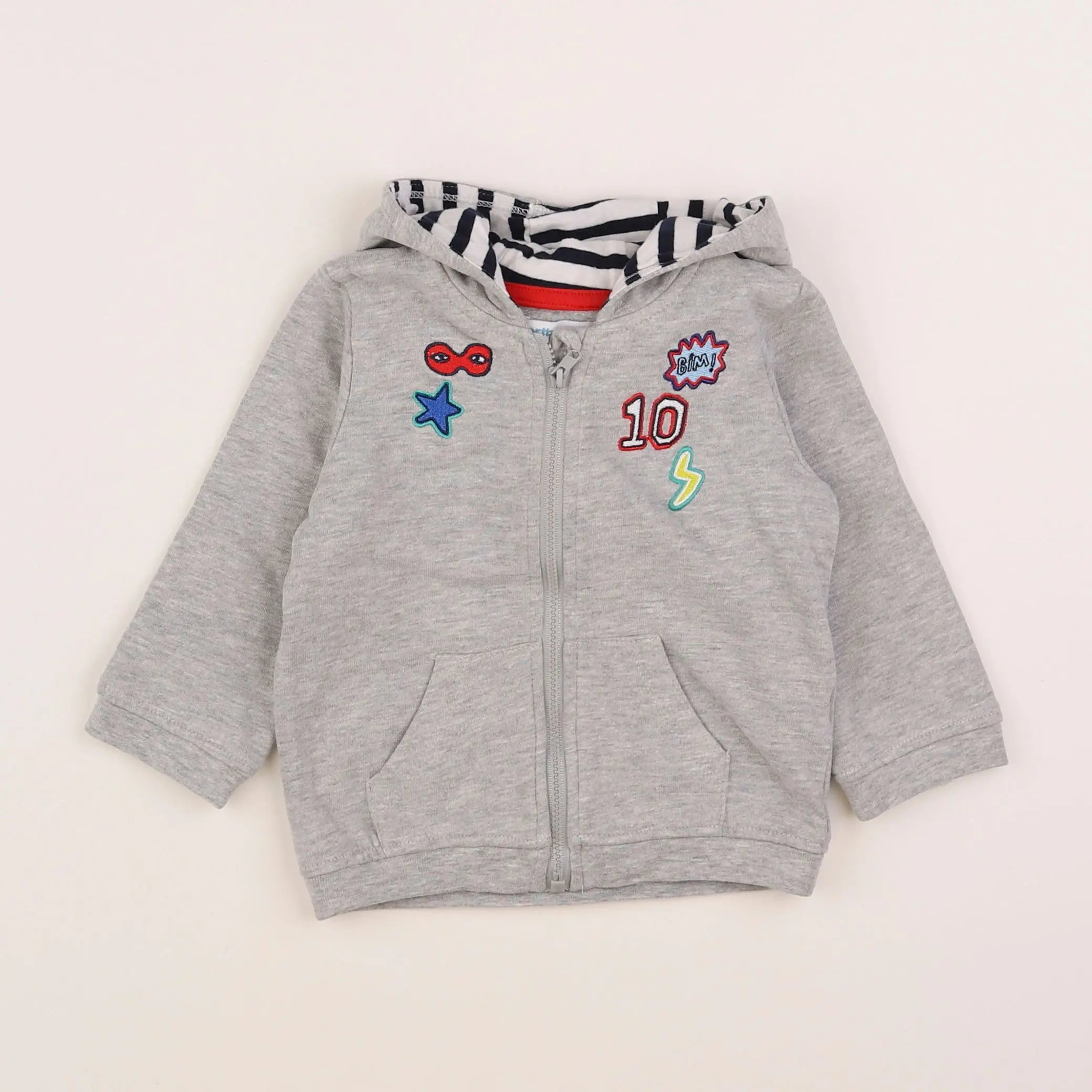 Vertbaudet - sweat gris - 12 mois