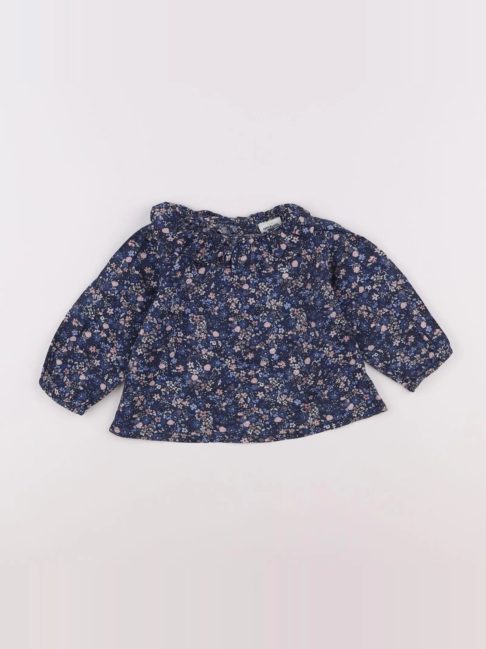 Tape à l'oeil - blouse bleu, rose - 9 mois