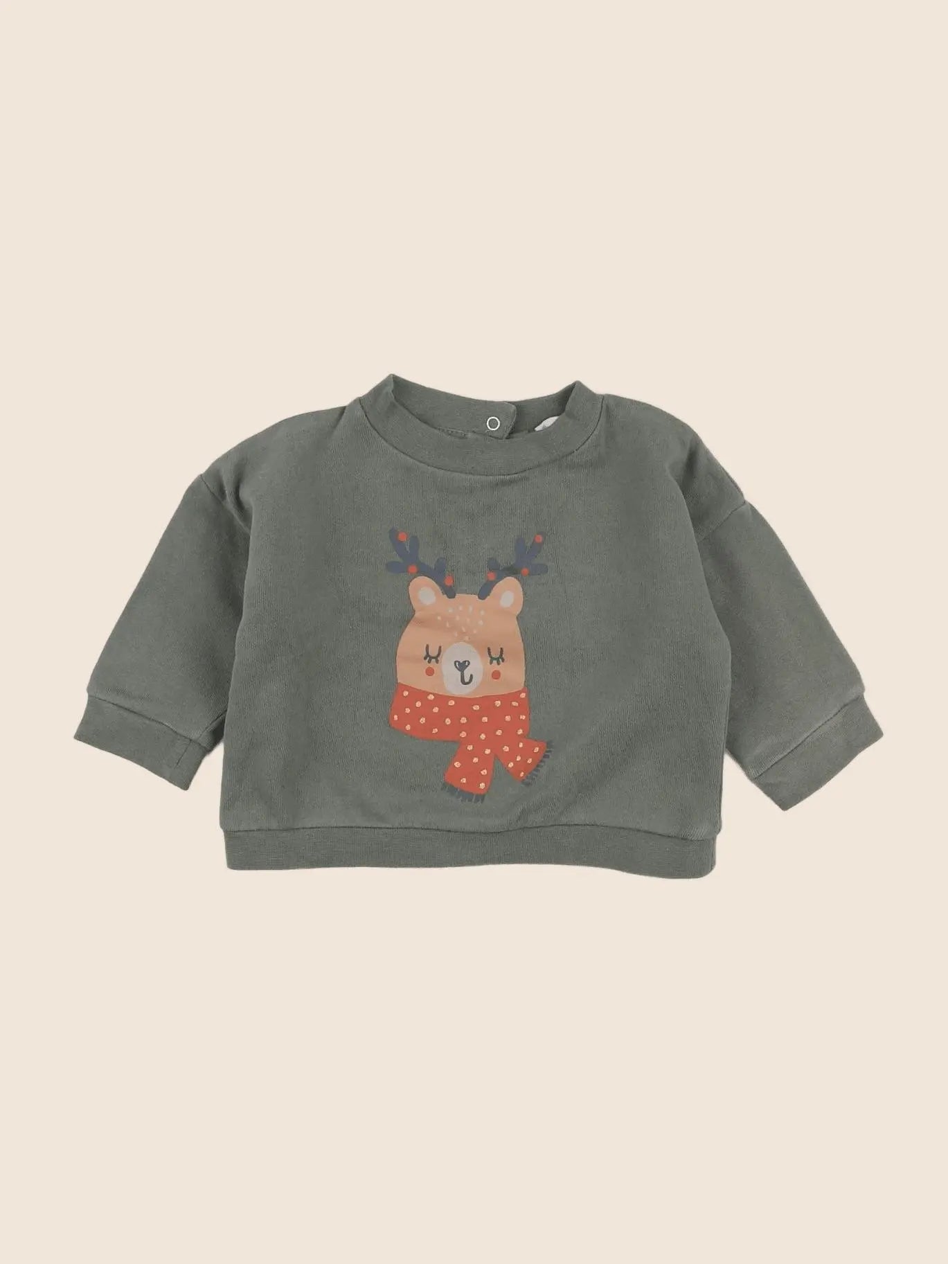 Vertbaudet - sweat vert - 6 mois