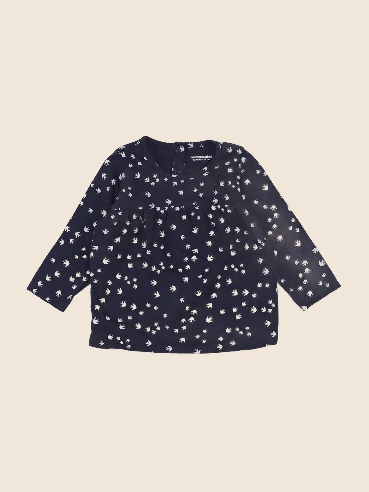 Vertbaudet - tee-shirt bleu - 12 mois