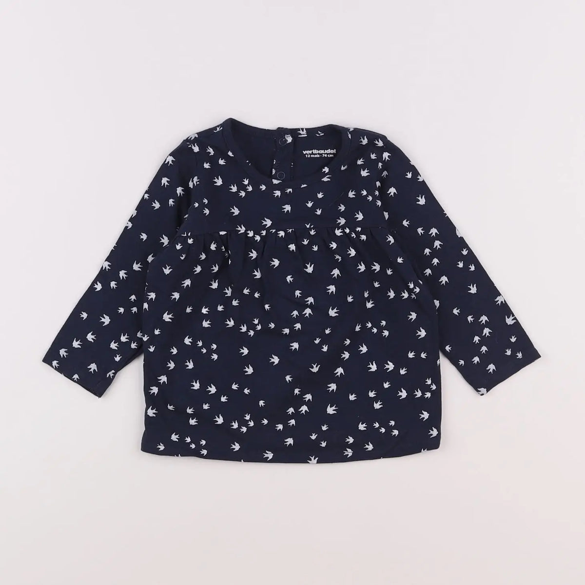 Vertbaudet - tee-shirt bleu - 12 mois