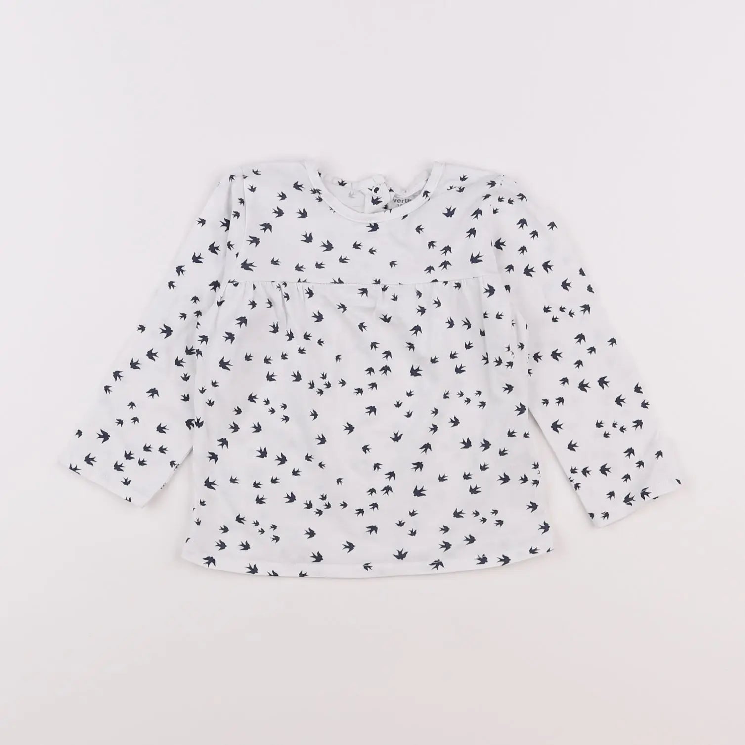 Vertbaudet - tee-shirt blanc, bleu - 18 mois
