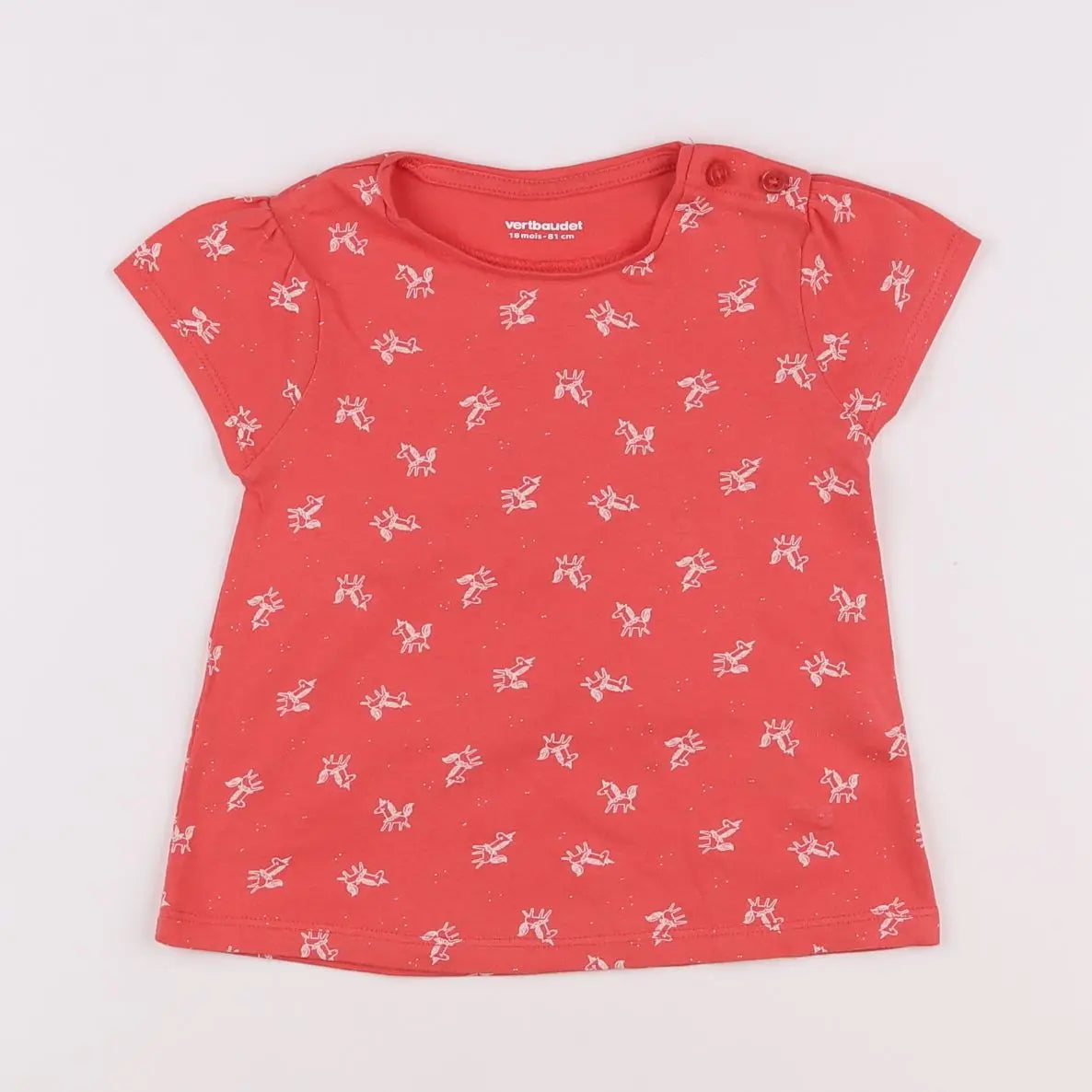Vertbaudet - tee-shirt rose - 18 mois
