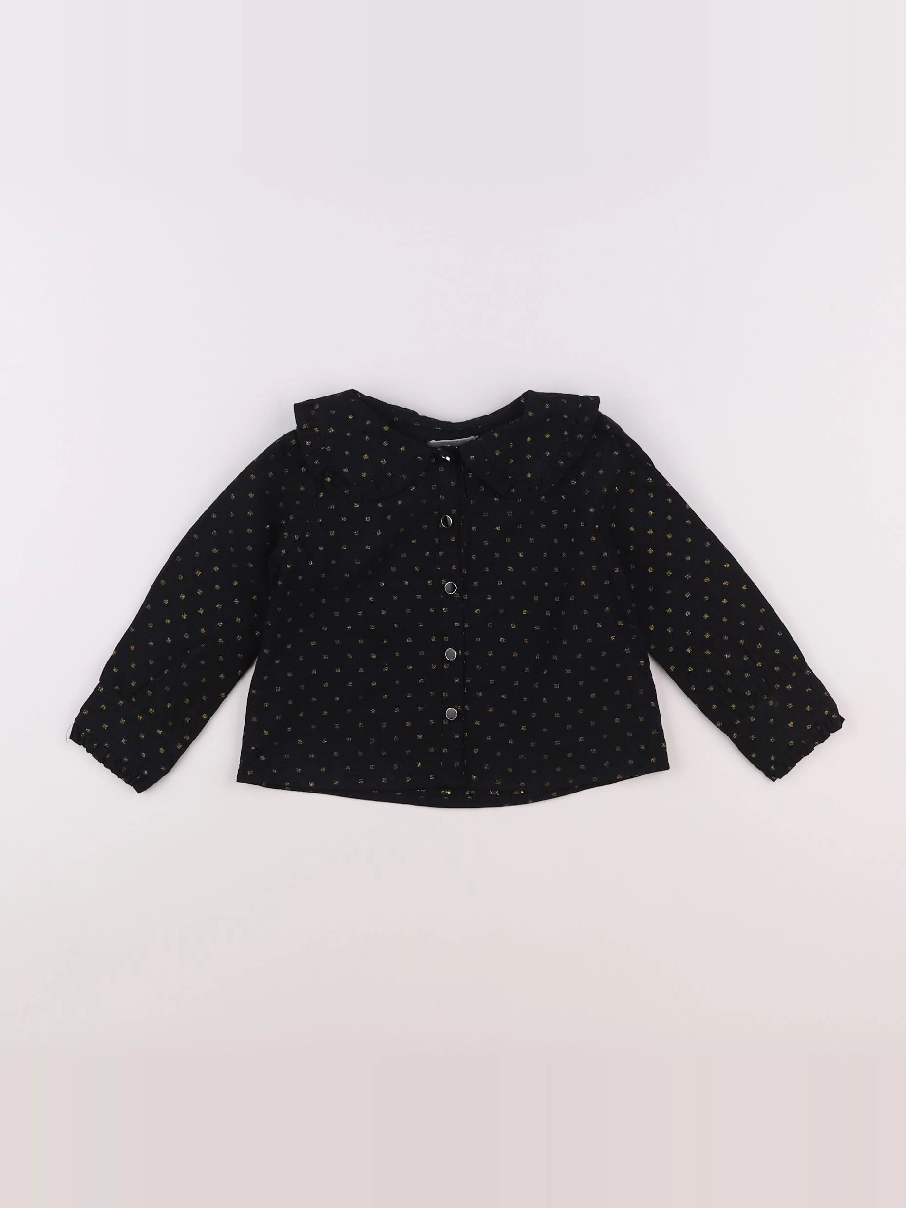 Vertbaudet - blouse noir, or - 2 ans