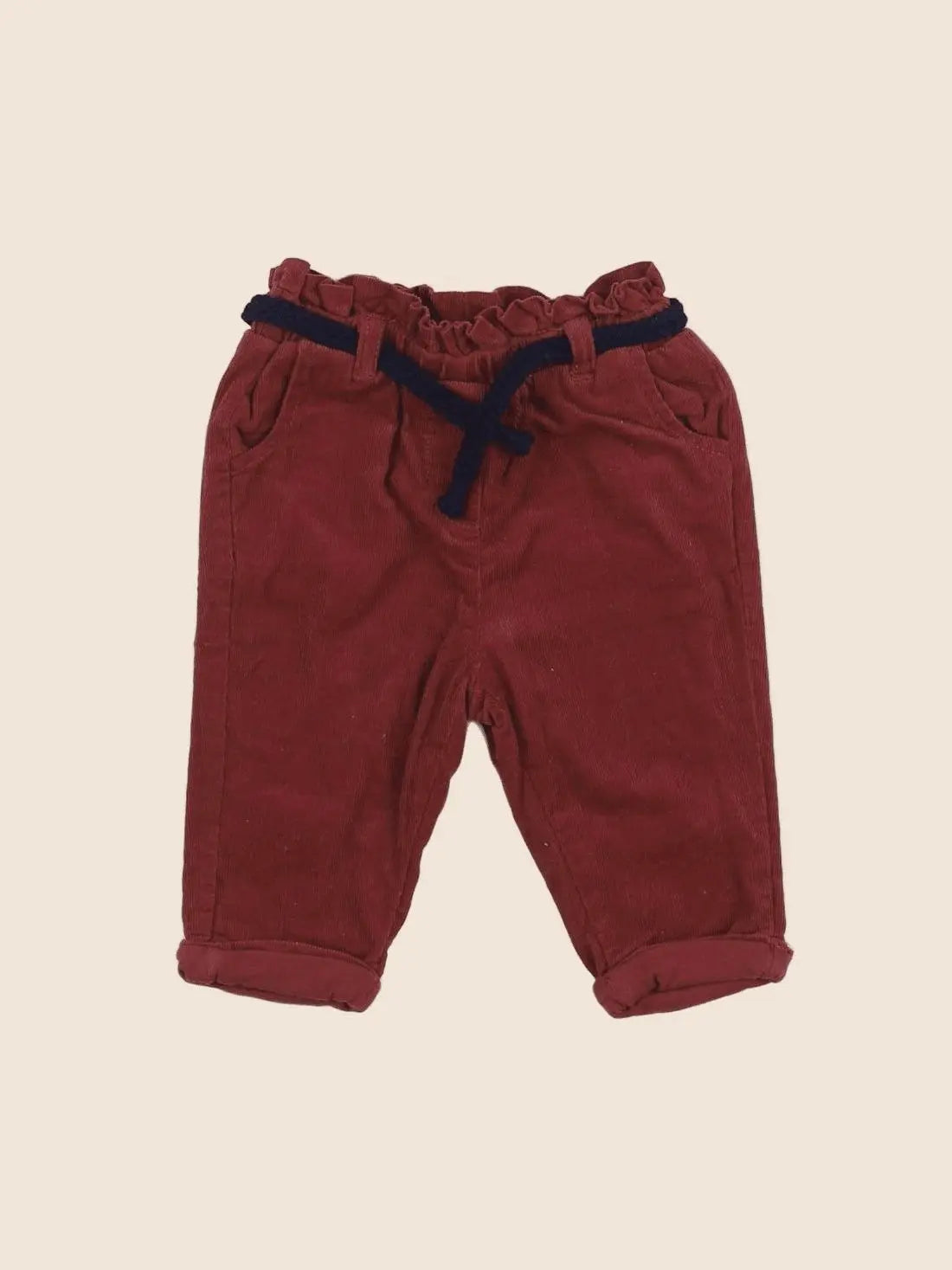 Vertbaudet - pantalon rouge - 6 mois
