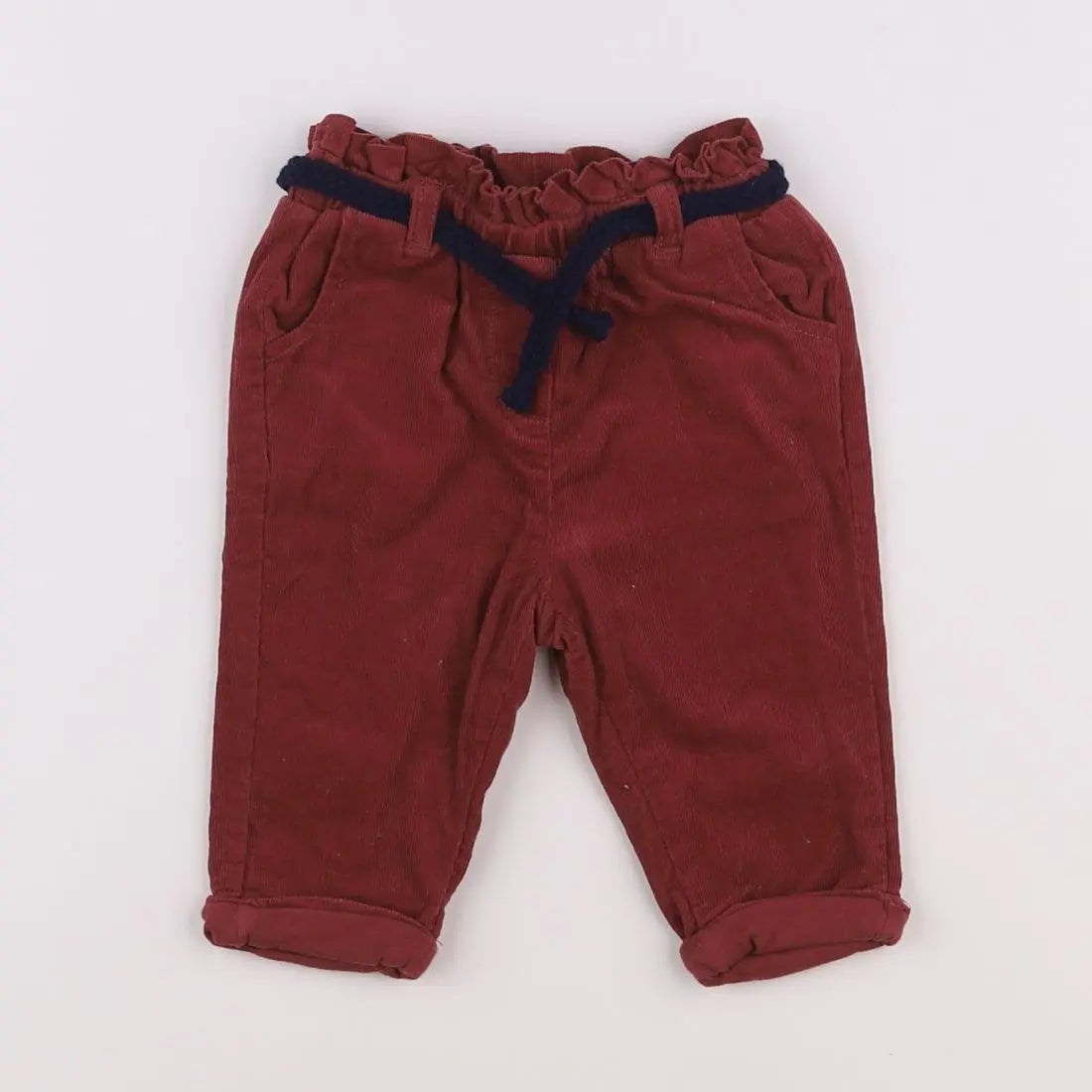 Vertbaudet - pantalon rouge - 6 mois