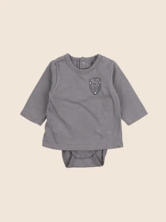 Vertbaudet - body tee-shirt gris - 1 mois