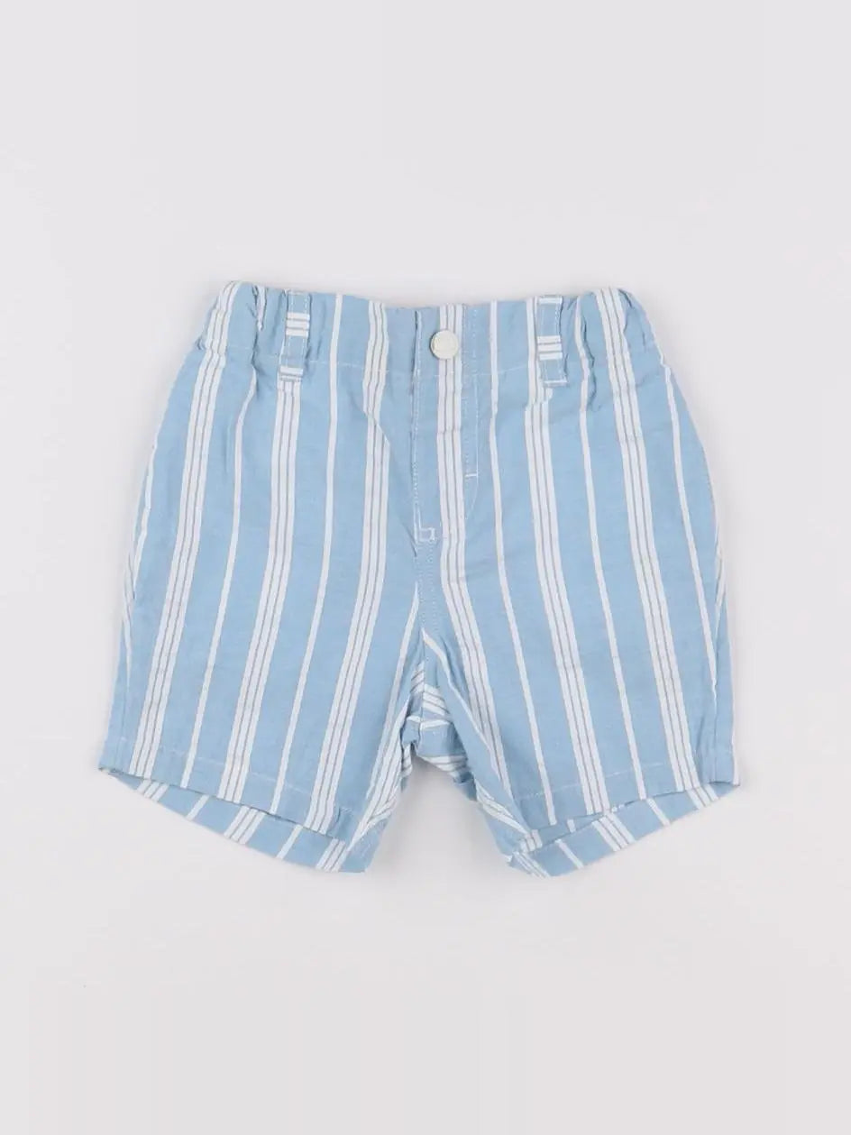 Petit Bateau - short blanc, bleu - 12 mois