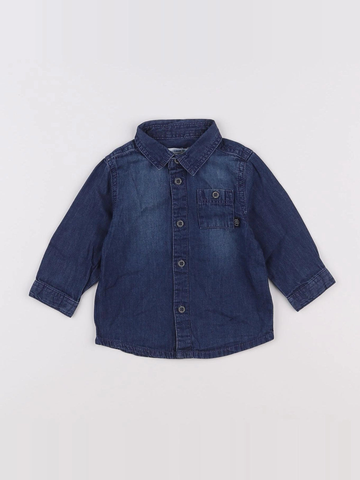 Vertbaudet - chemise bleu - 9 mois