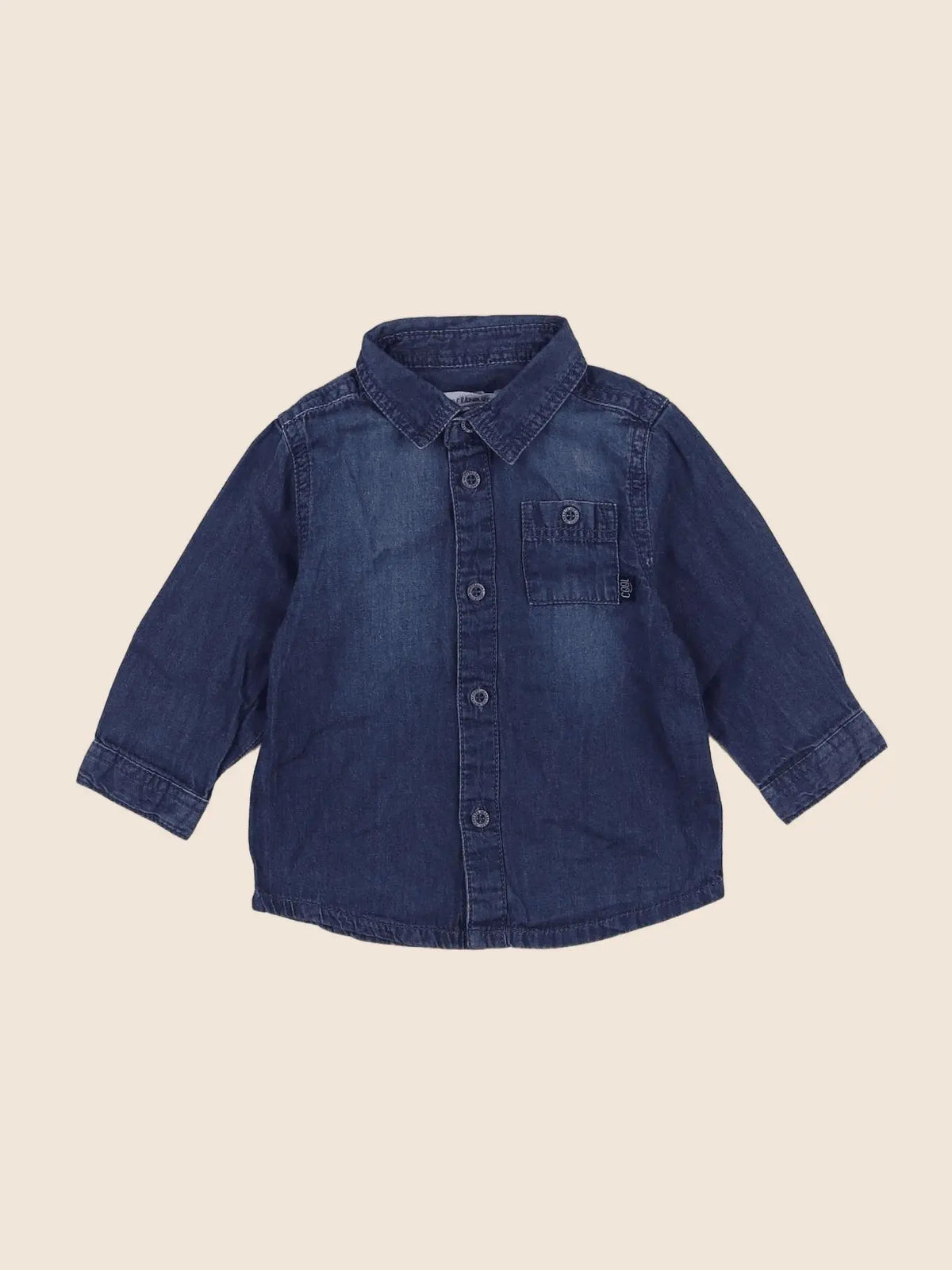 Vertbaudet - chemise bleu - 9 mois