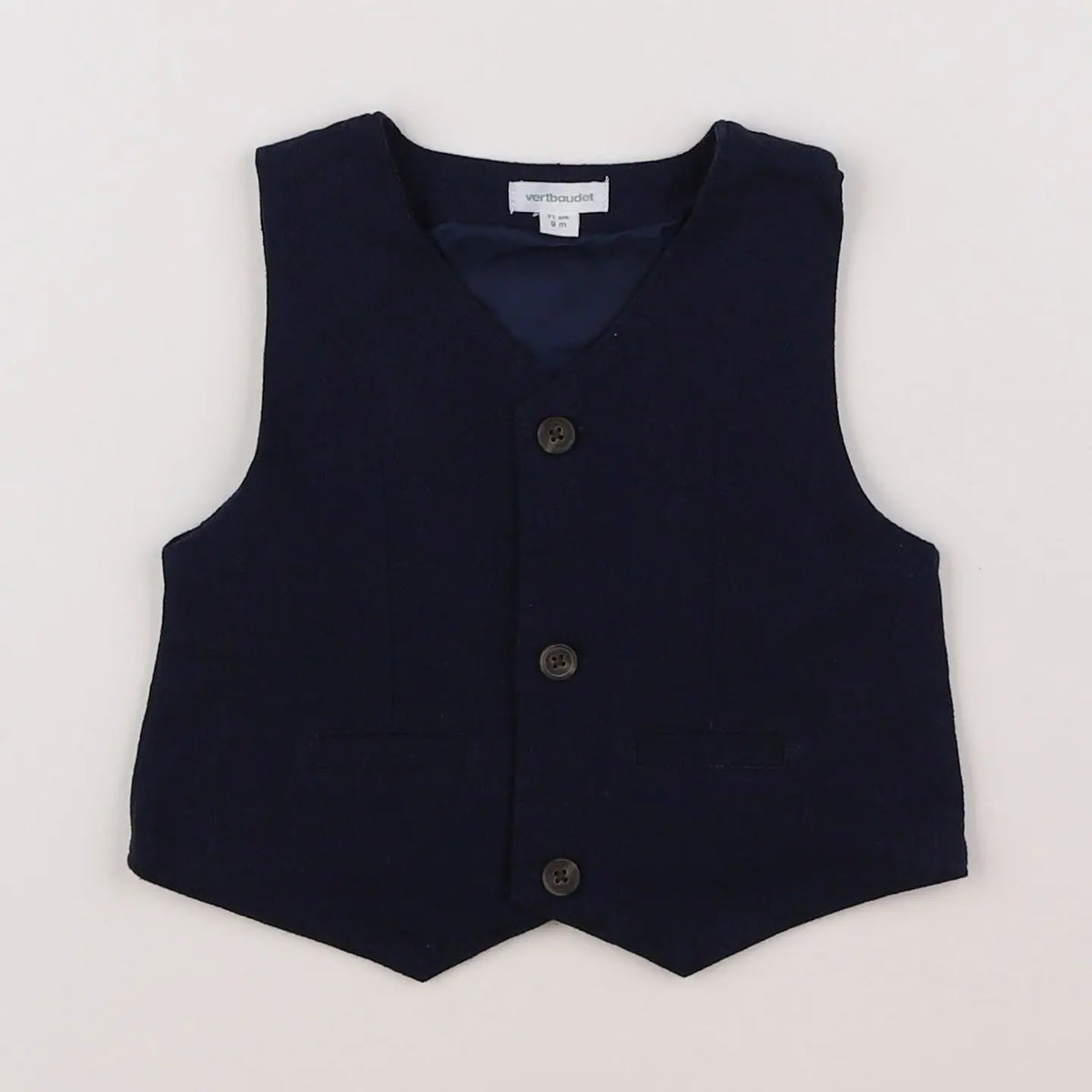 Vertbaudet - gilet bleu - 9 mois