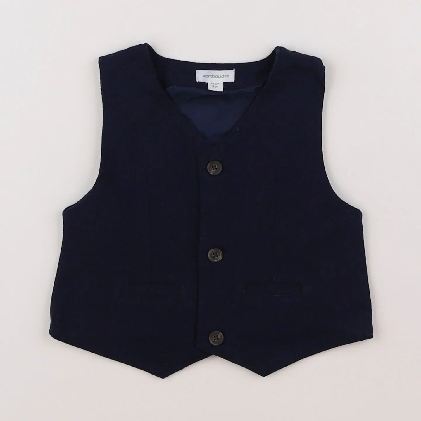 Vertbaudet - gilet bleu - 9 mois
