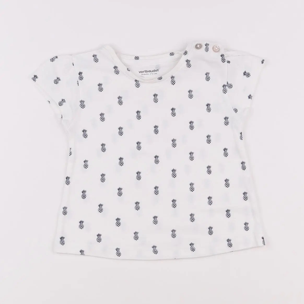 Vertbaudet - tee-shirt blanc - 9 mois