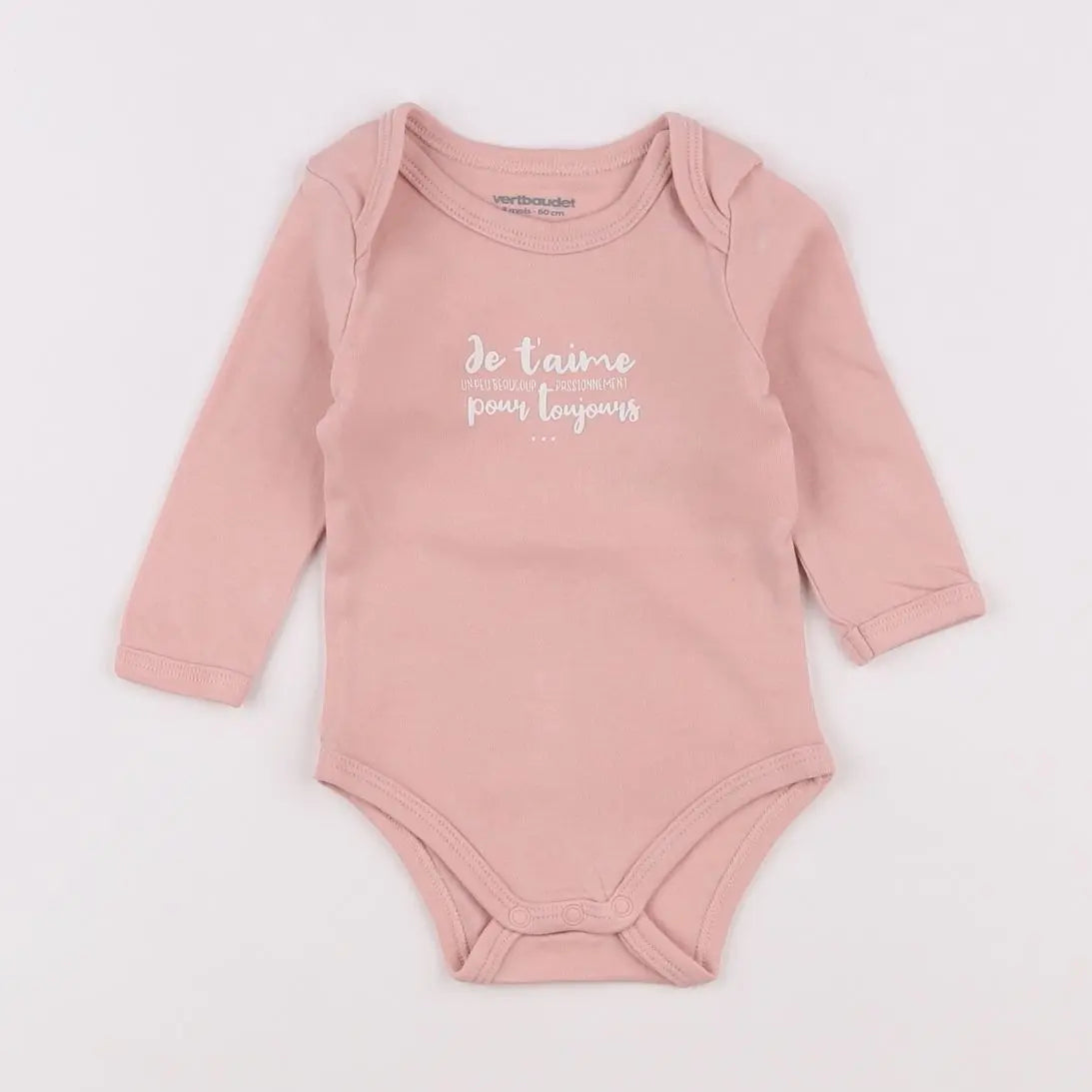 Vertbaudet - body rose - 3 mois