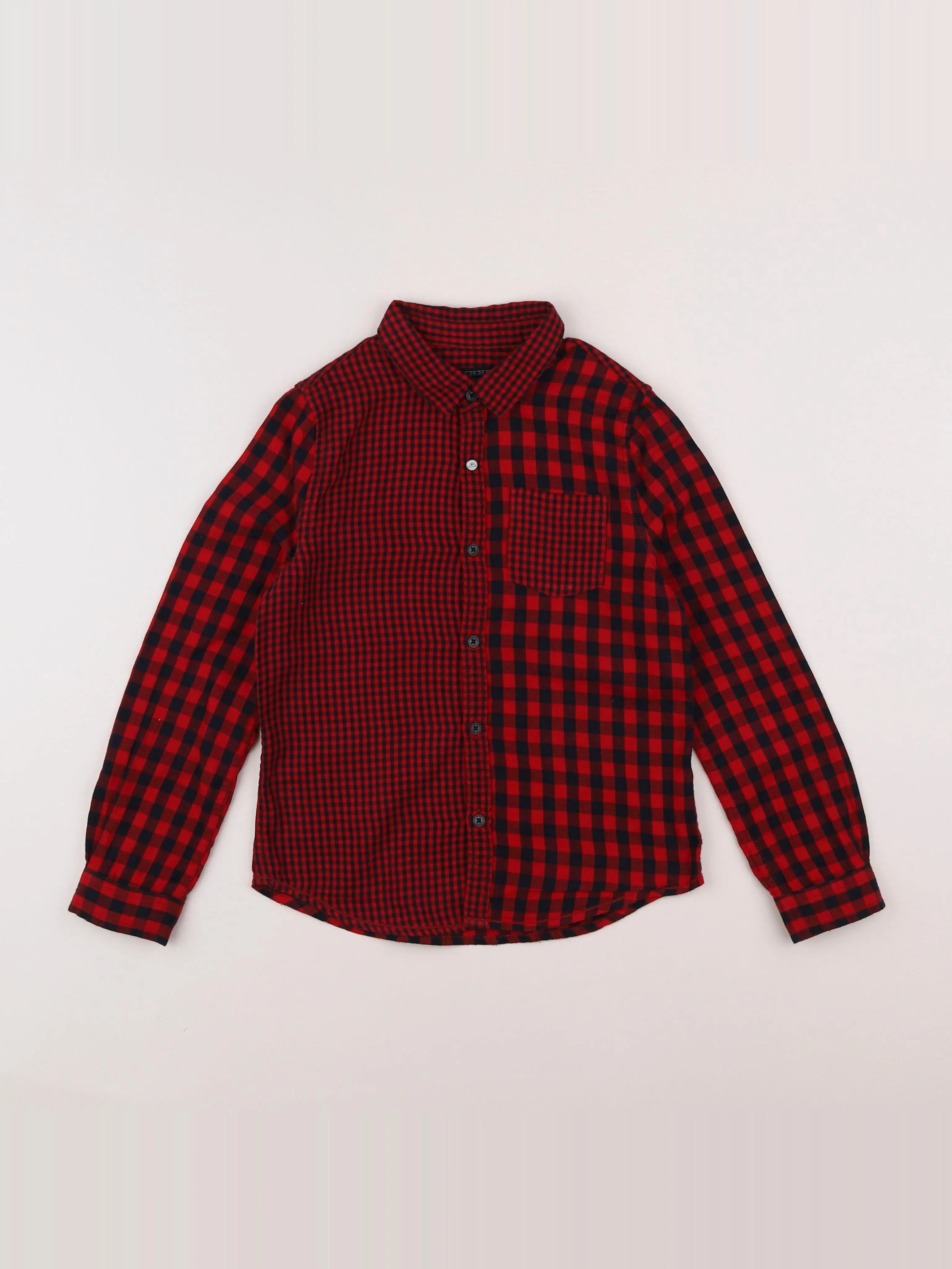 IKKS - chemise rouge, bleu - 8 ans
