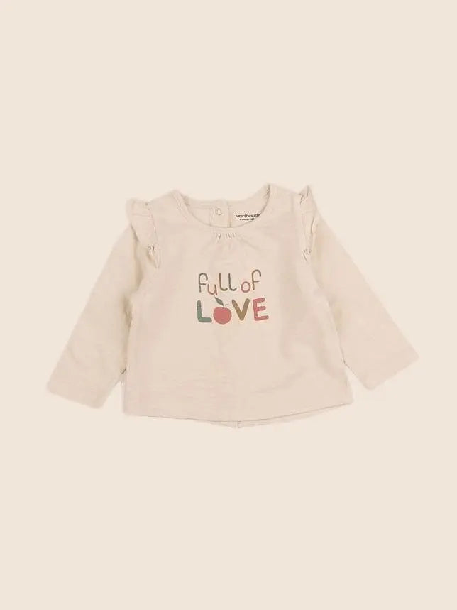 Vertbaudet - tee-shirt beige - 6 mois