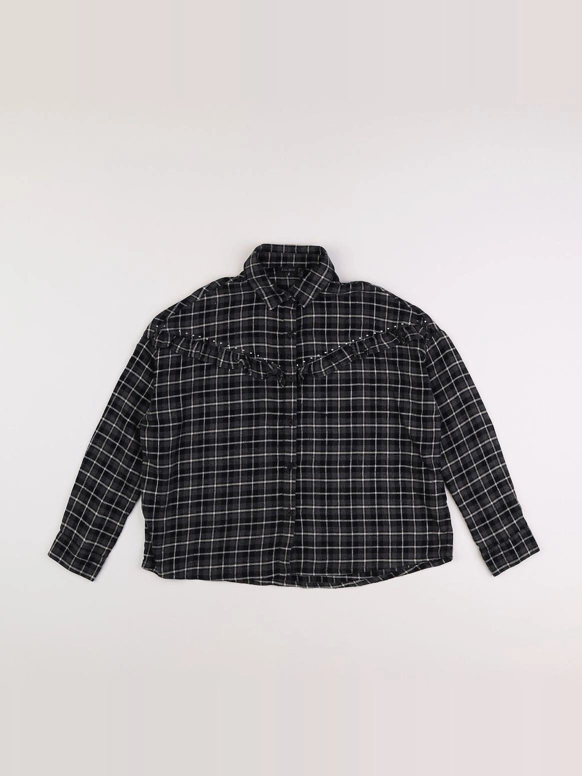 IKKS - chemise gris, noir - 10 ans