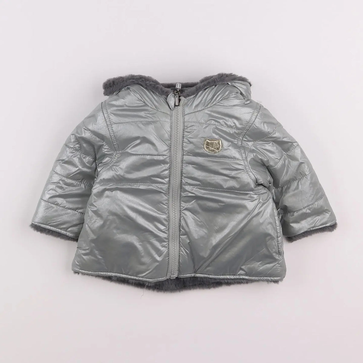 Vertbaudet - doudoune gris - 3 mois