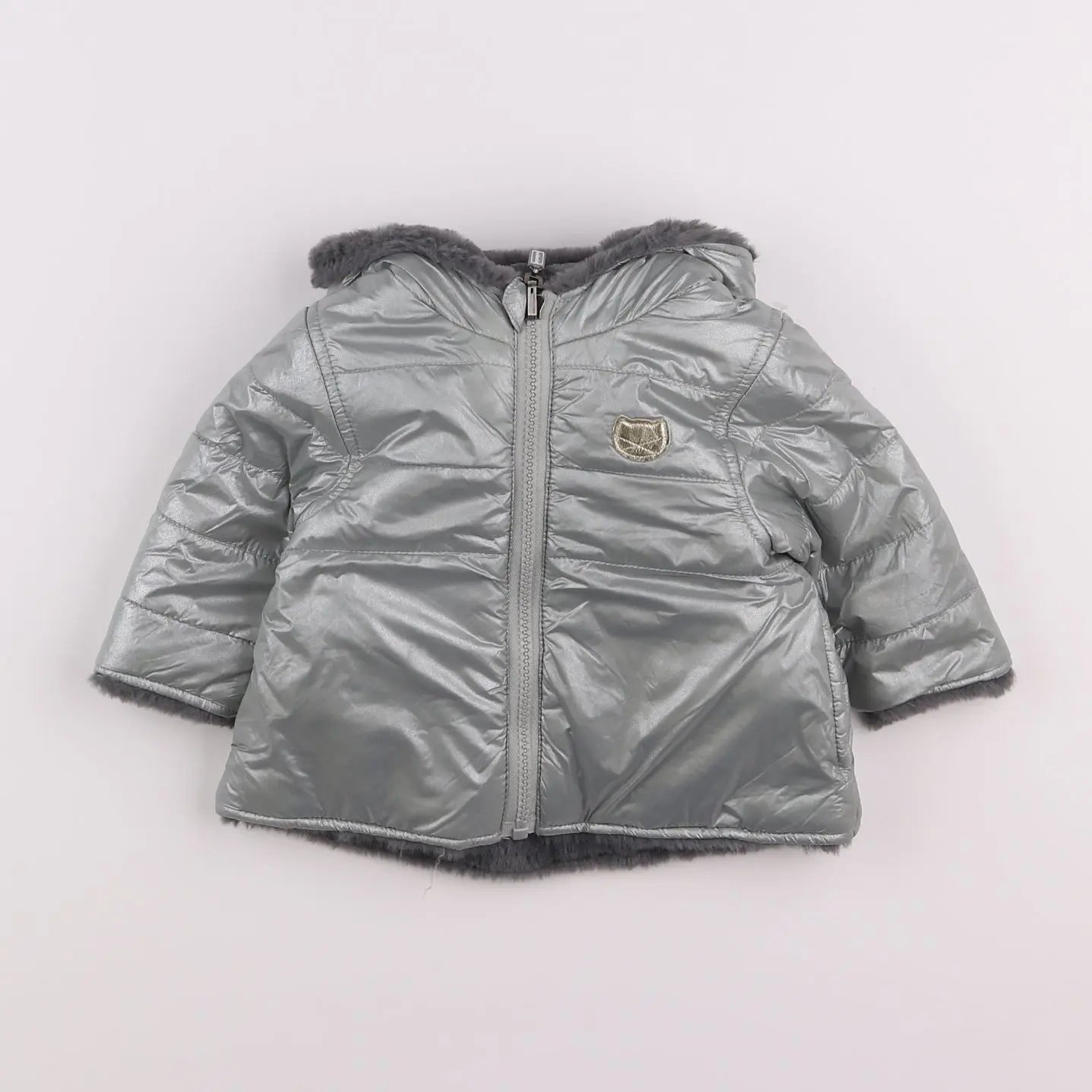 Vertbaudet - doudoune gris - 3 mois