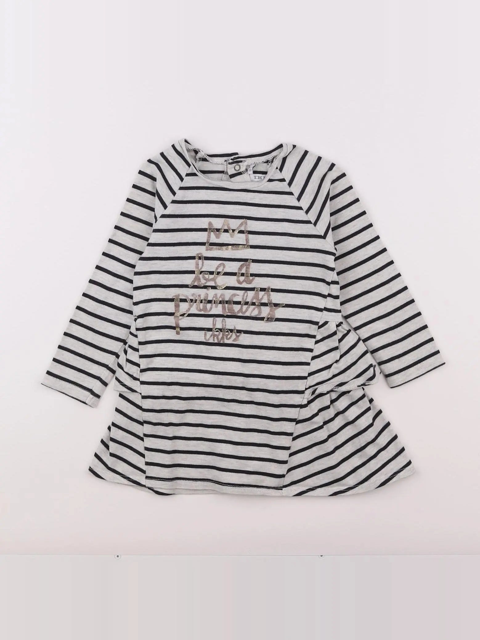 IKKS - robe gris, bleu - 2 ans