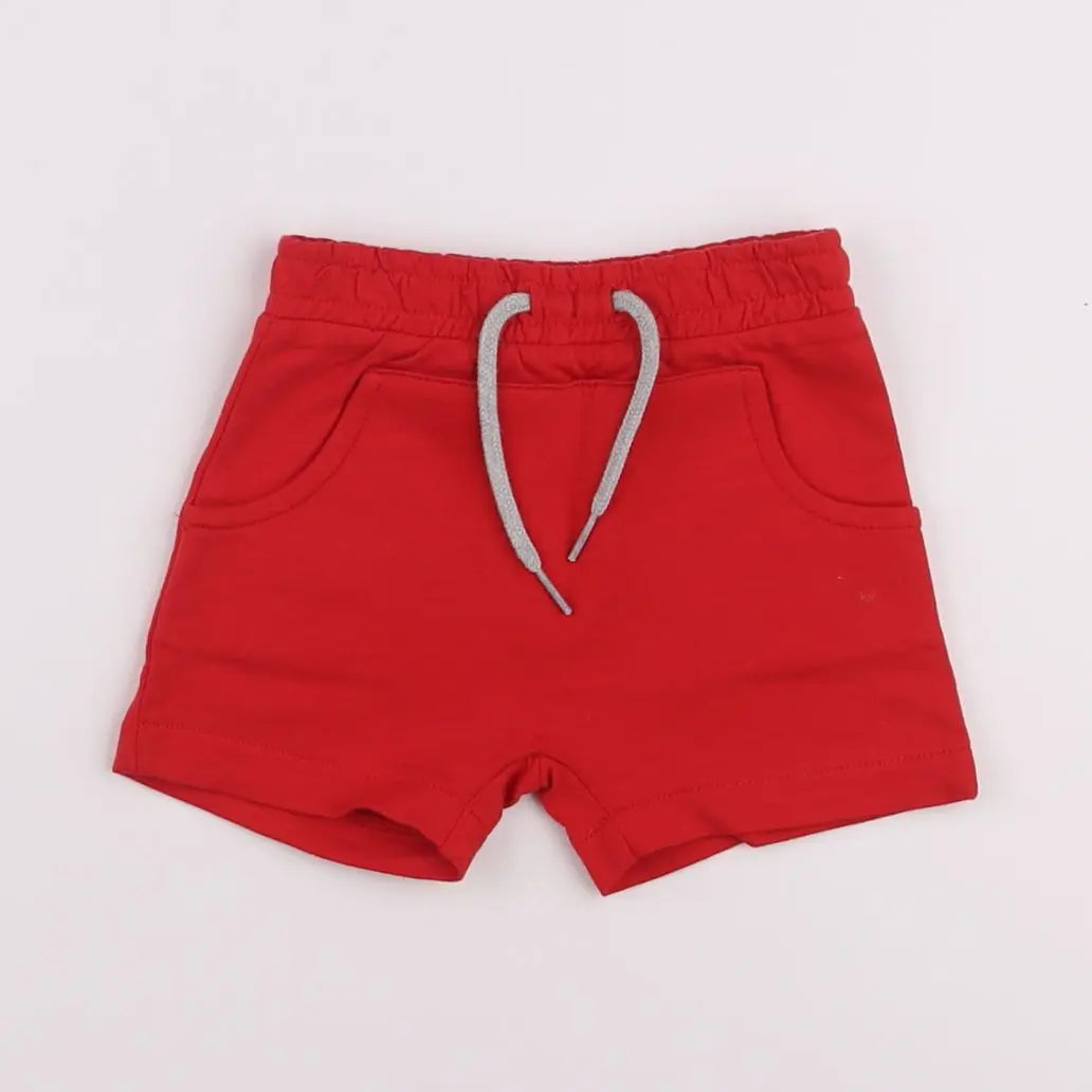 Vertbaudet - short rouge - 9 mois