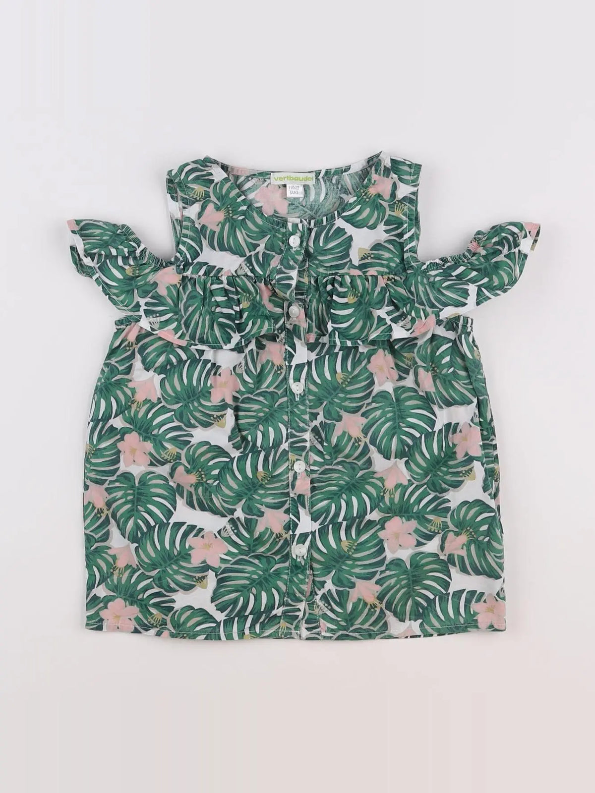 Vertbaudet - blouse vert, rose - 5 ans